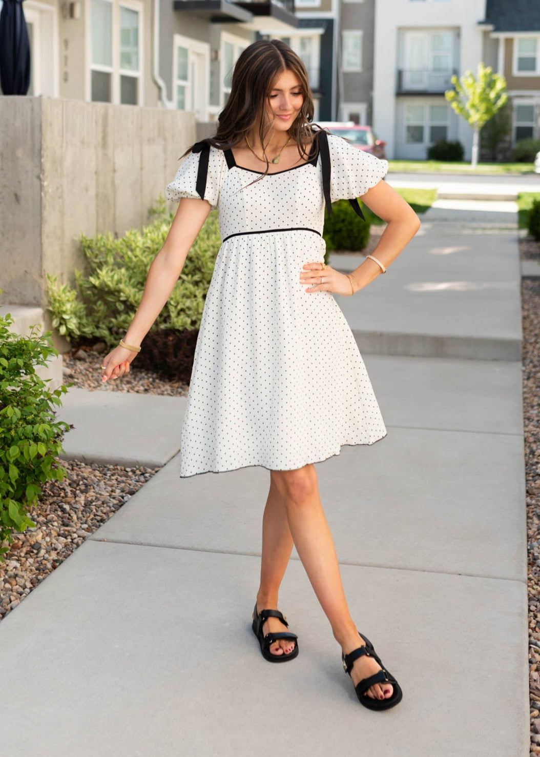 Dottie Ivory Polka Dot Dress
