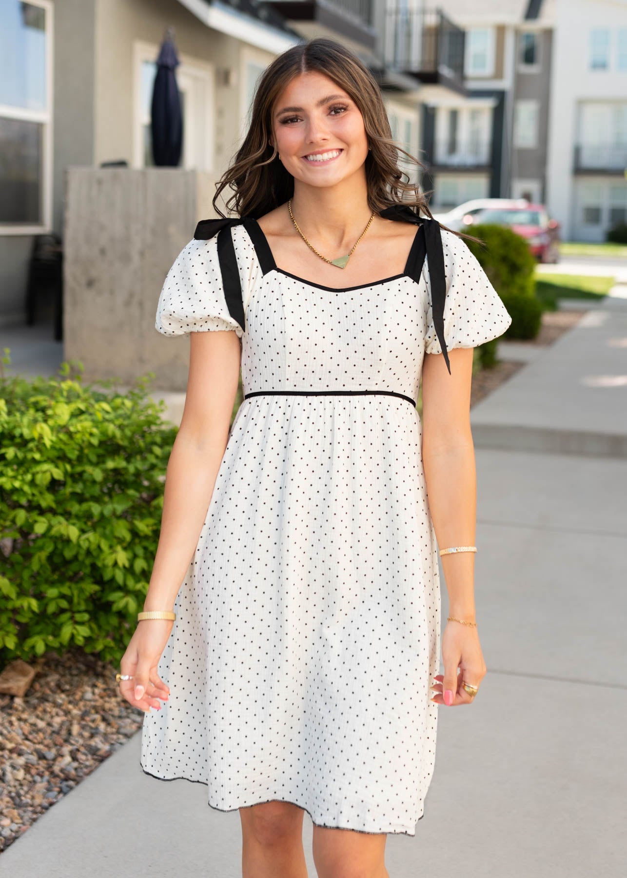 Dottie Ivory Polka Dot Dress
