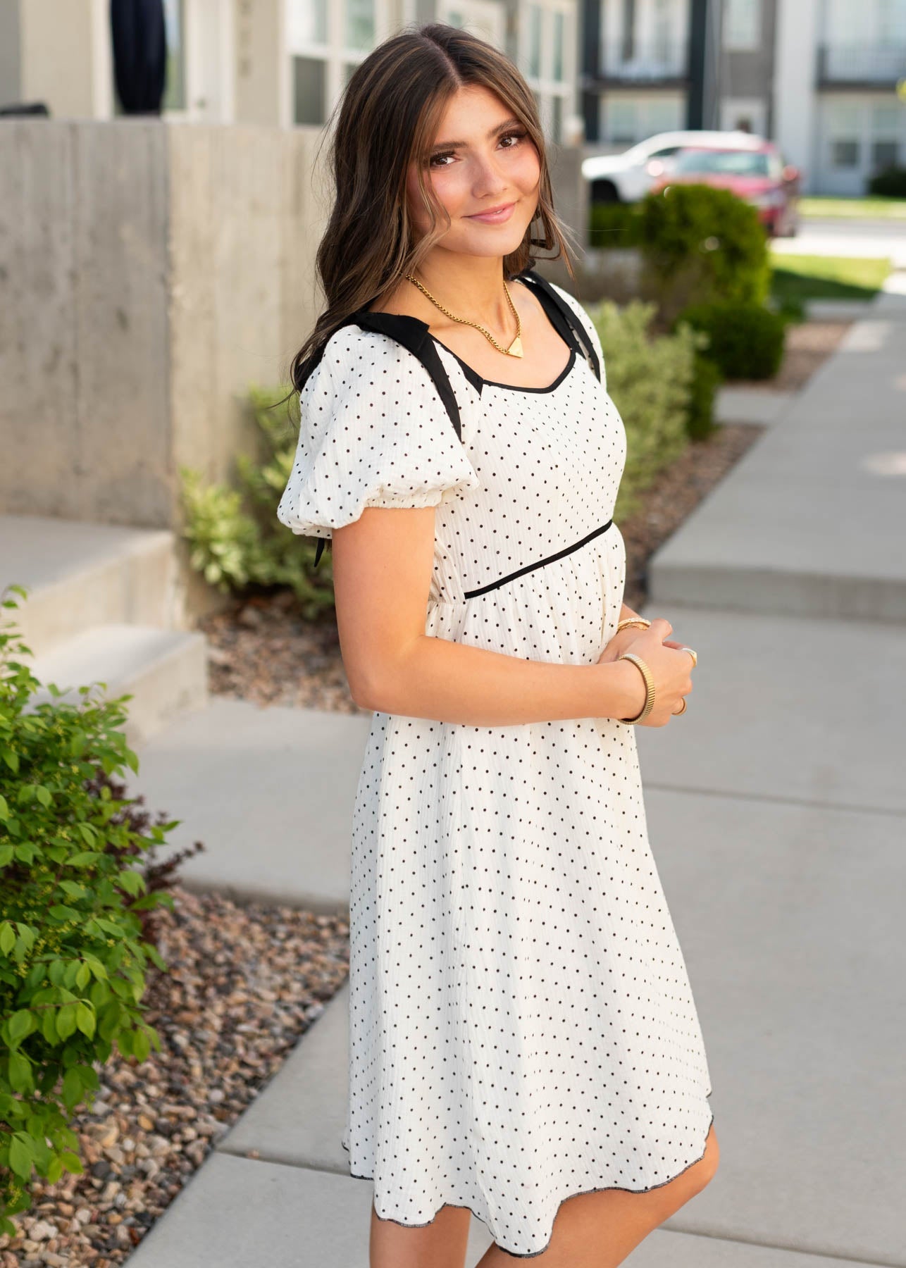 Dottie Ivory Polka Dot Dress