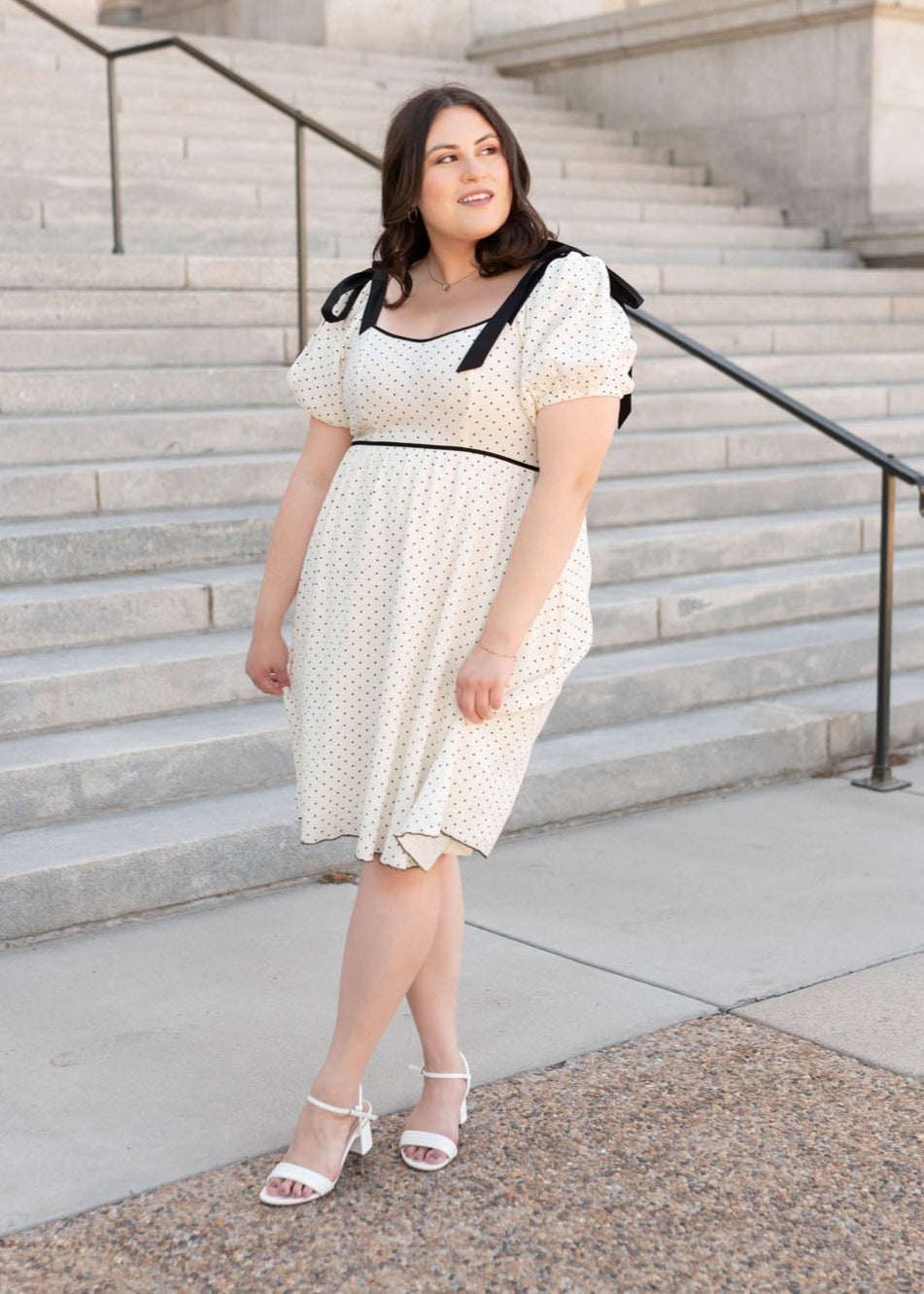 Dottie Ivory Polka Dot Dress