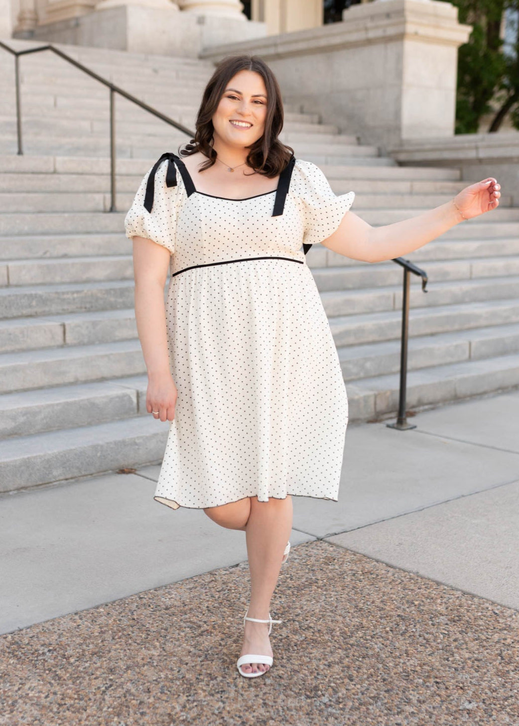 Dottie Ivory Polka Dot Dress