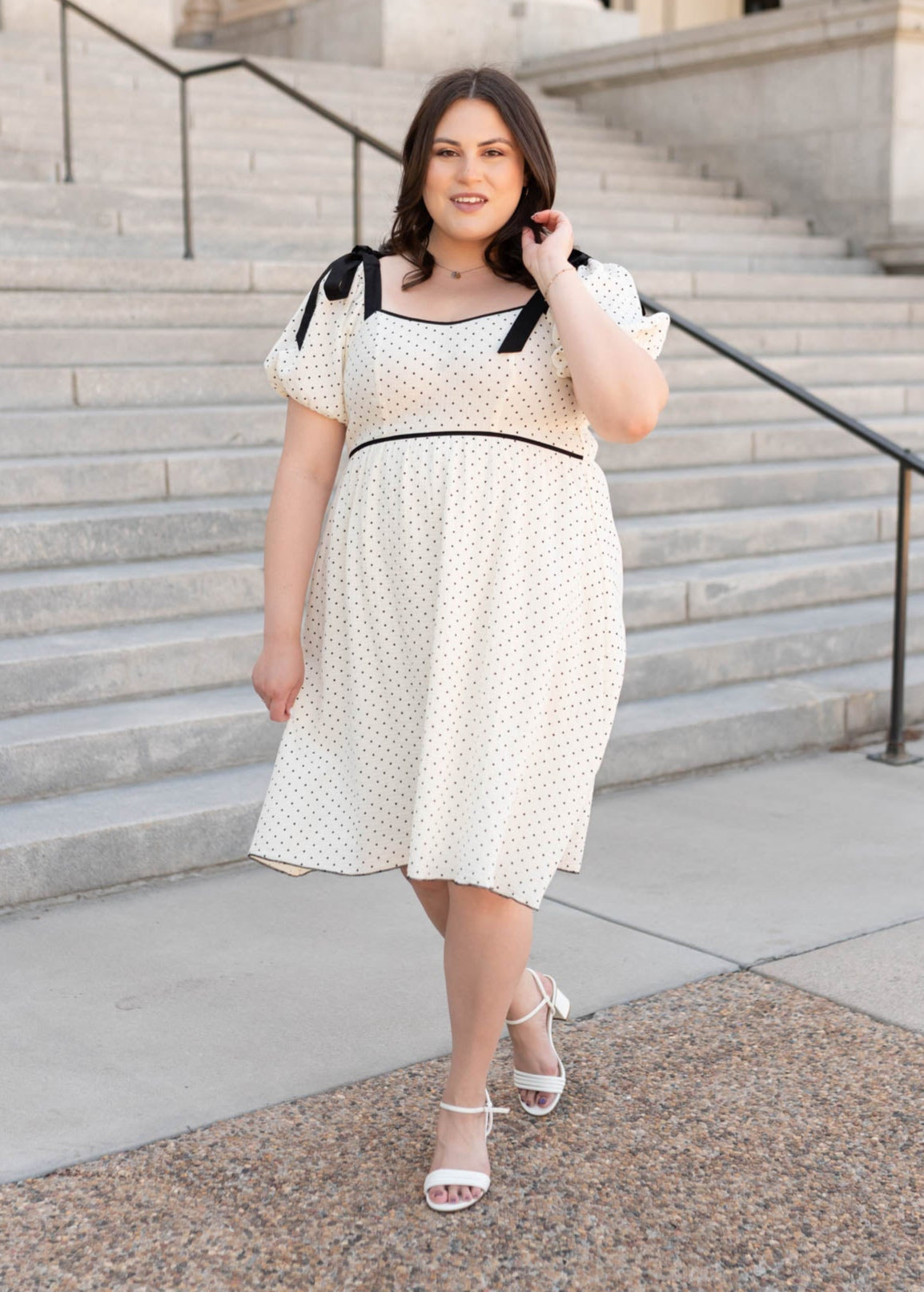 Dottie Ivory Polka Dot Dress