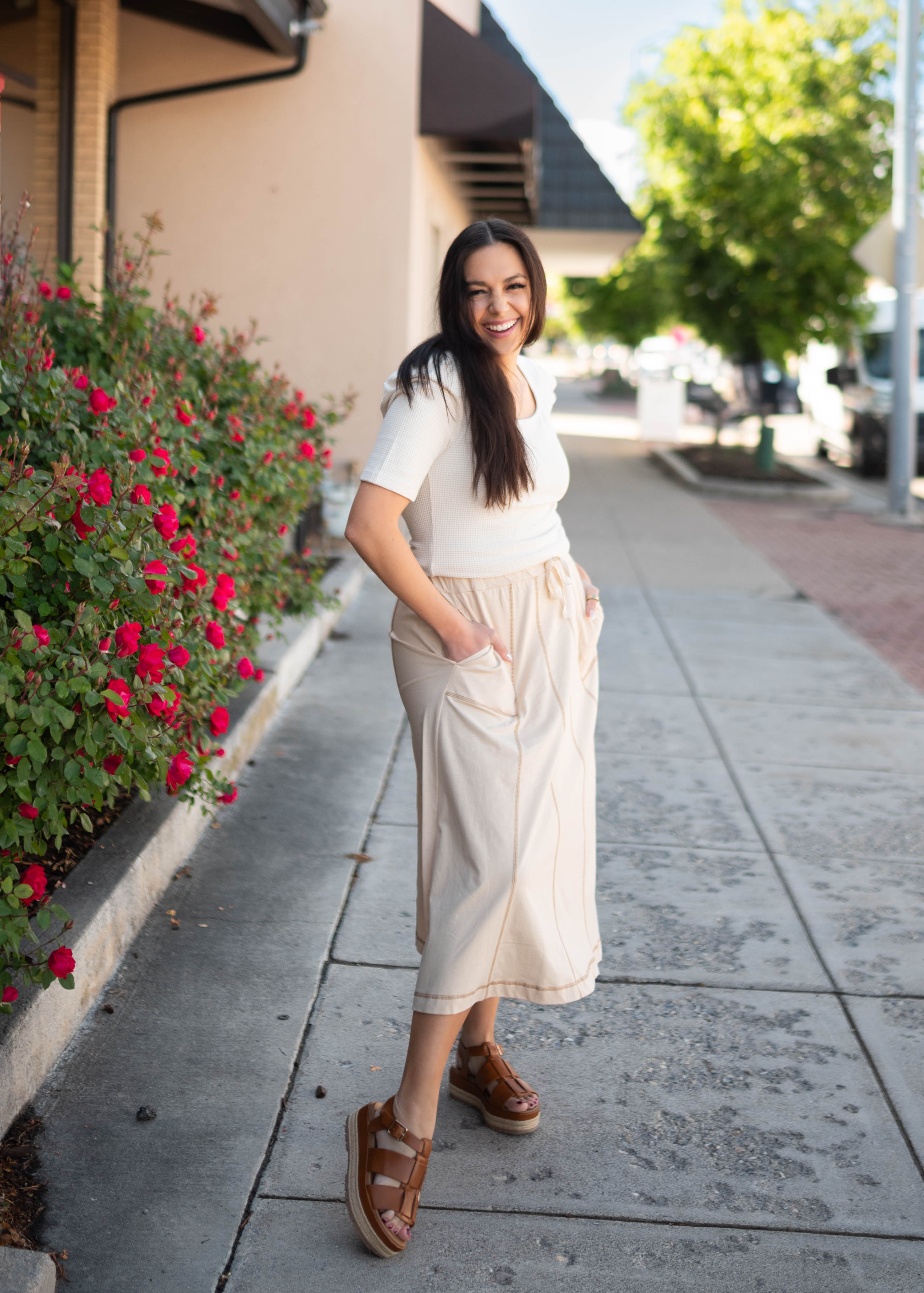 Eden Cream Striped Top