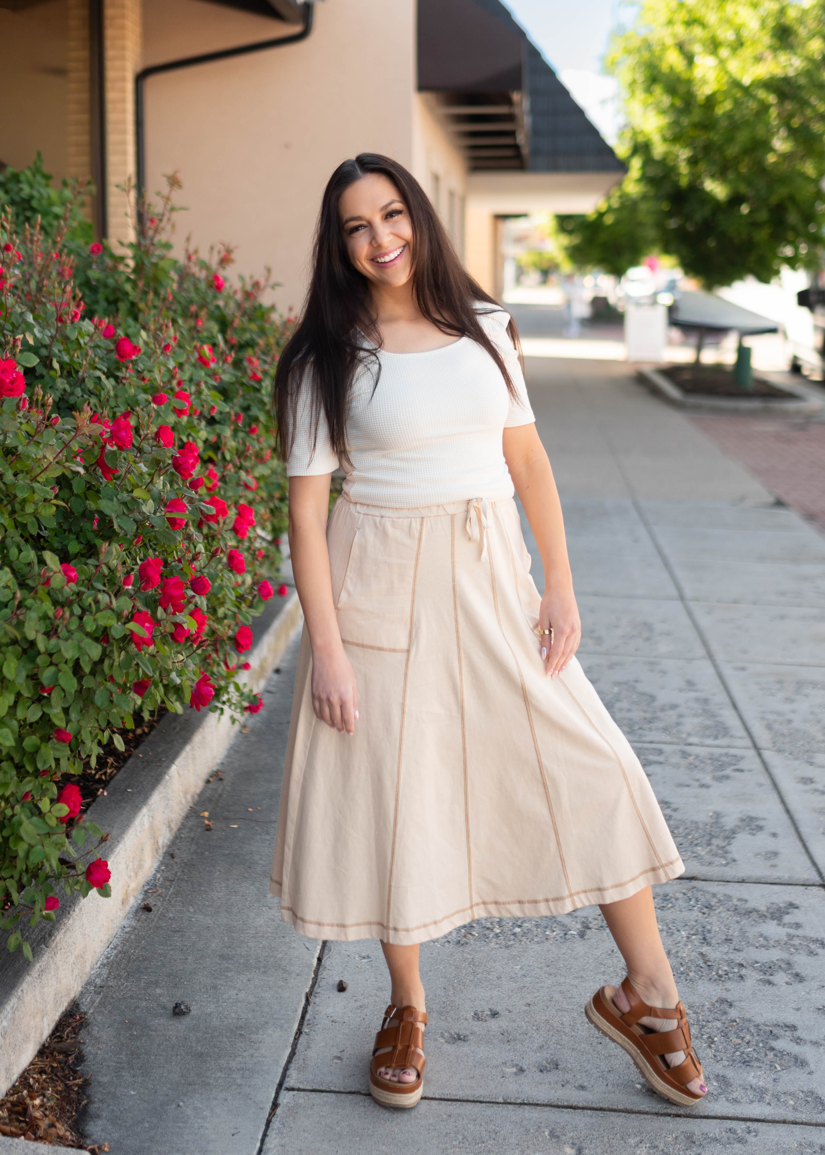Eden Cream Striped Top