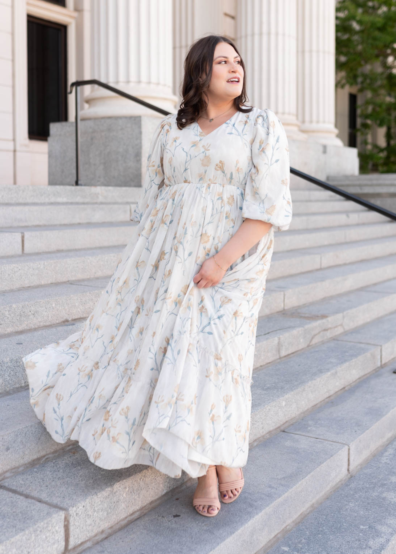 Elara Cream Flower Dress