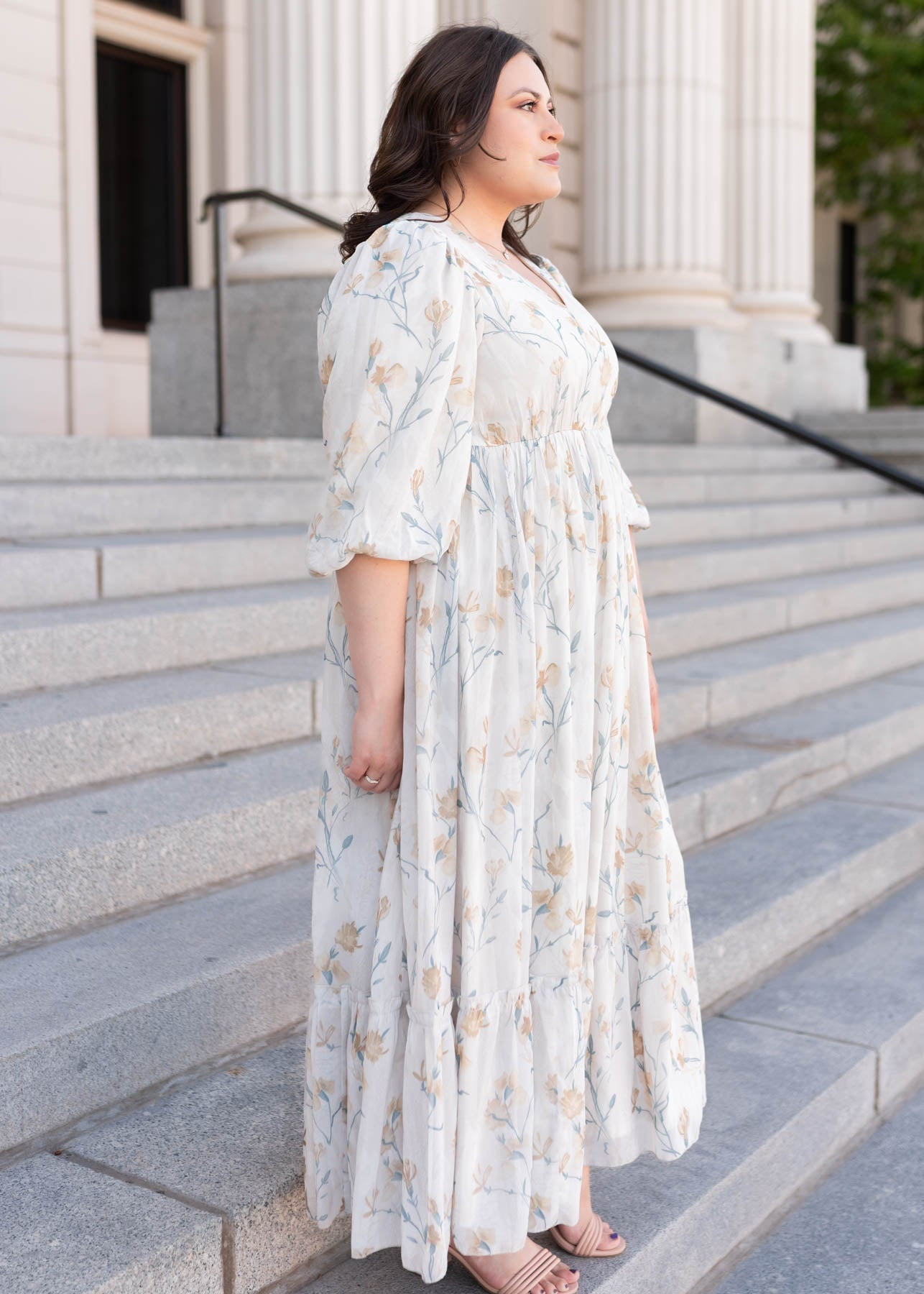 Elara Cream Flower Dress