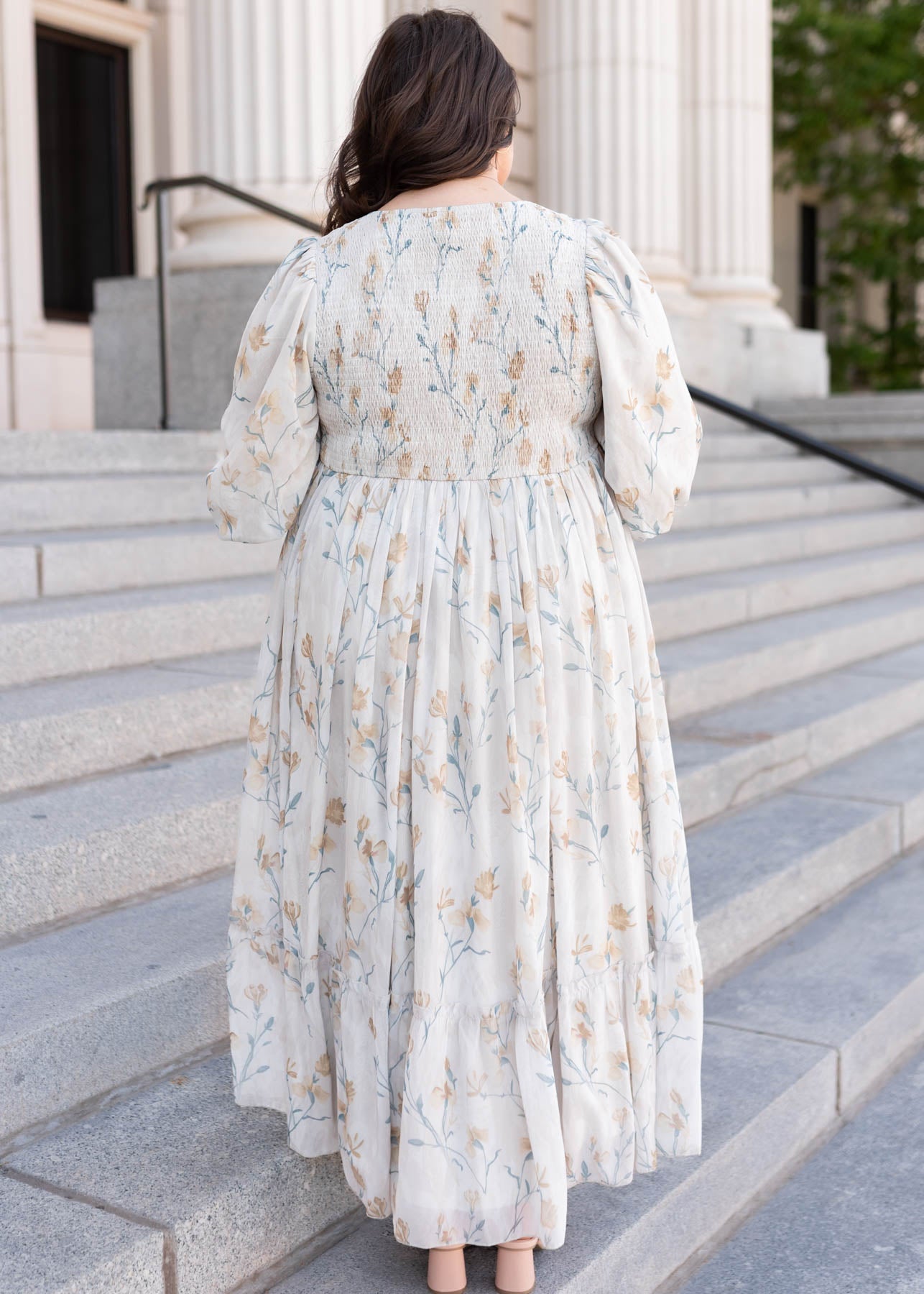 Elara Cream Flower Dress