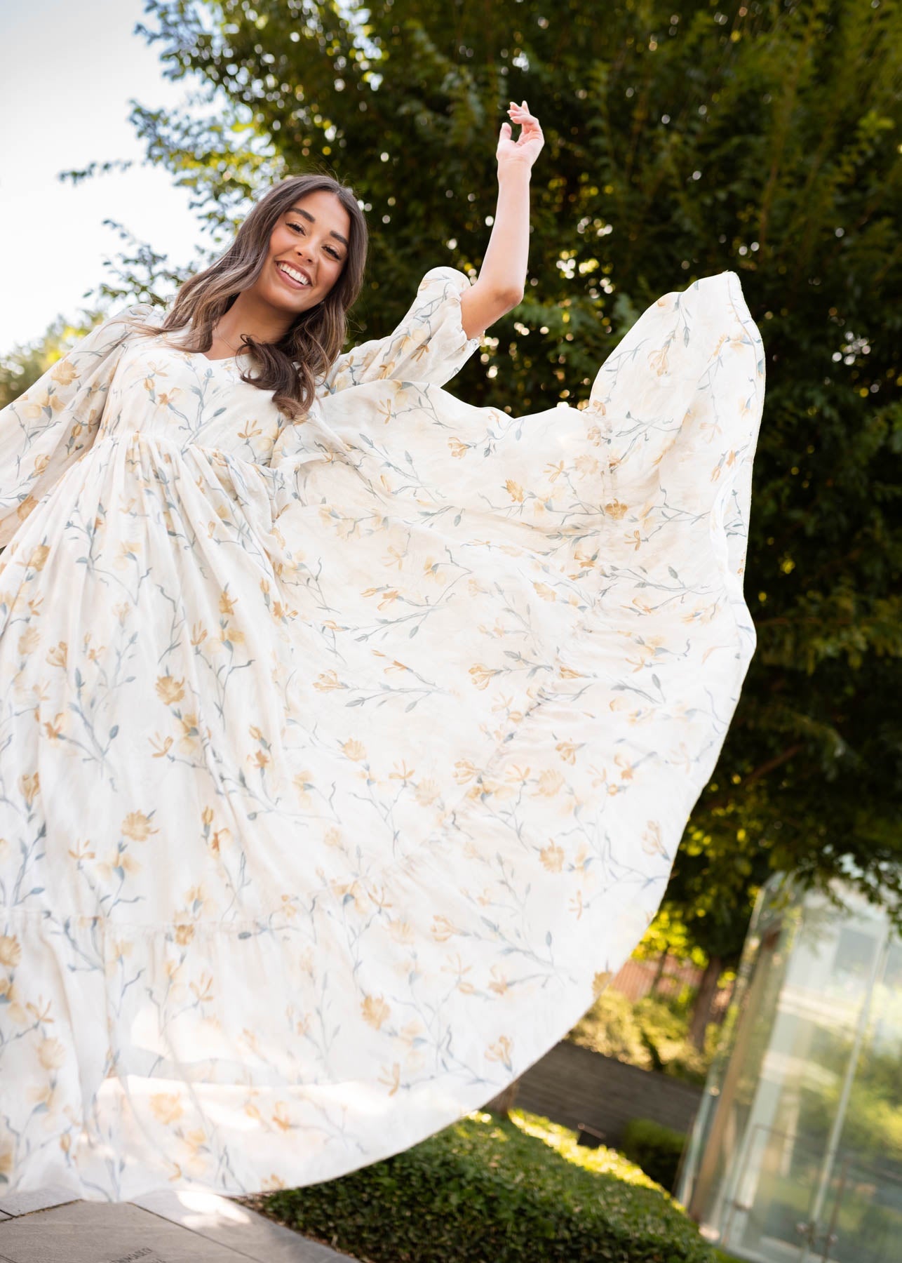 Elara Cream Flower Dress