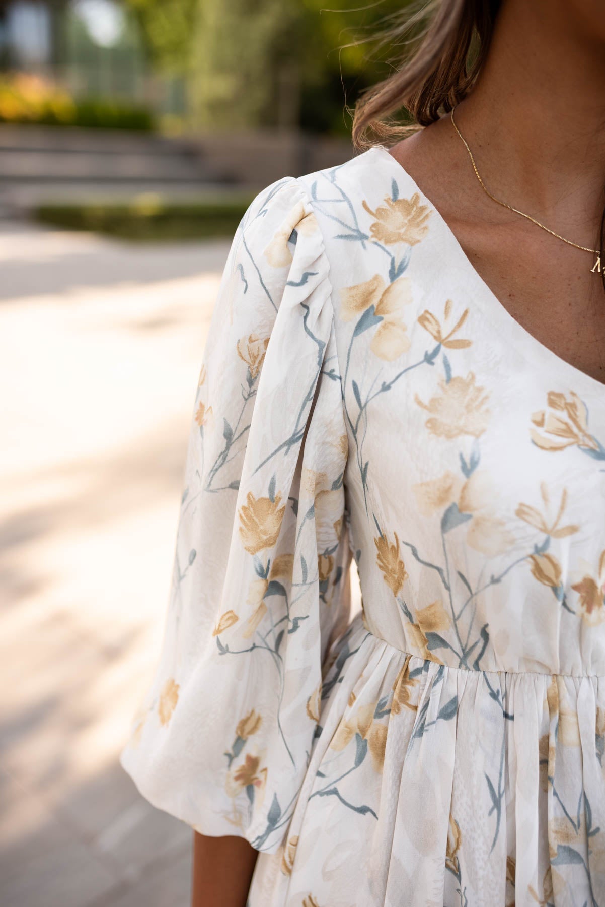Elara Cream Flower Dress