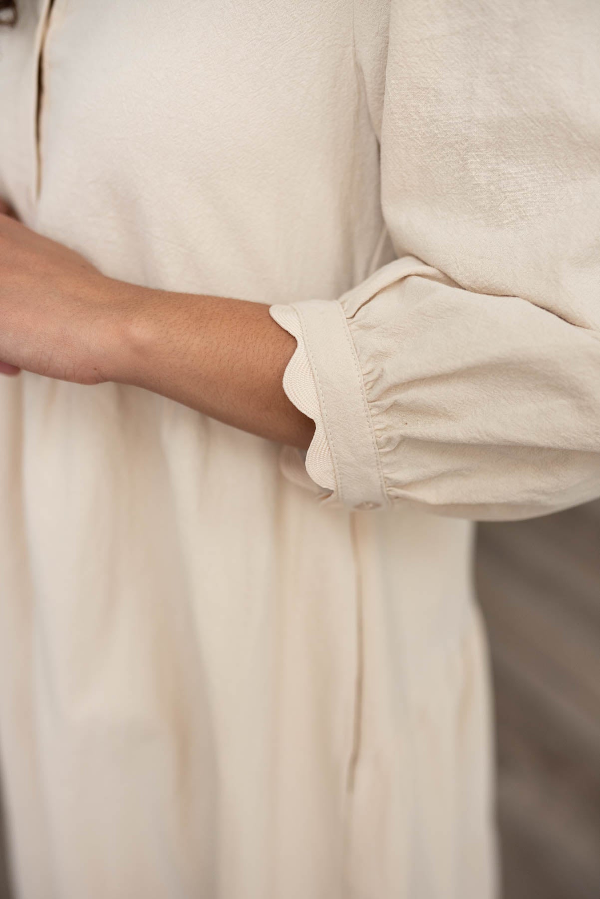 Ellen Beige Button Down Dress