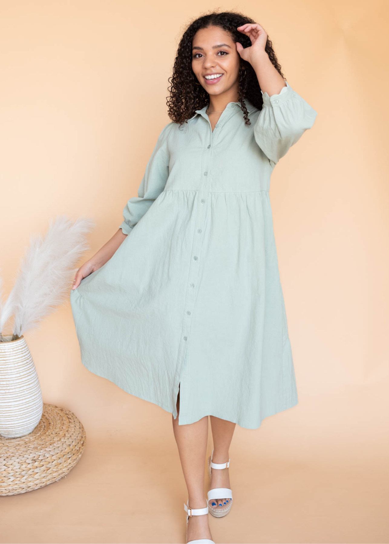 Ellen Sage Button Down Dress
