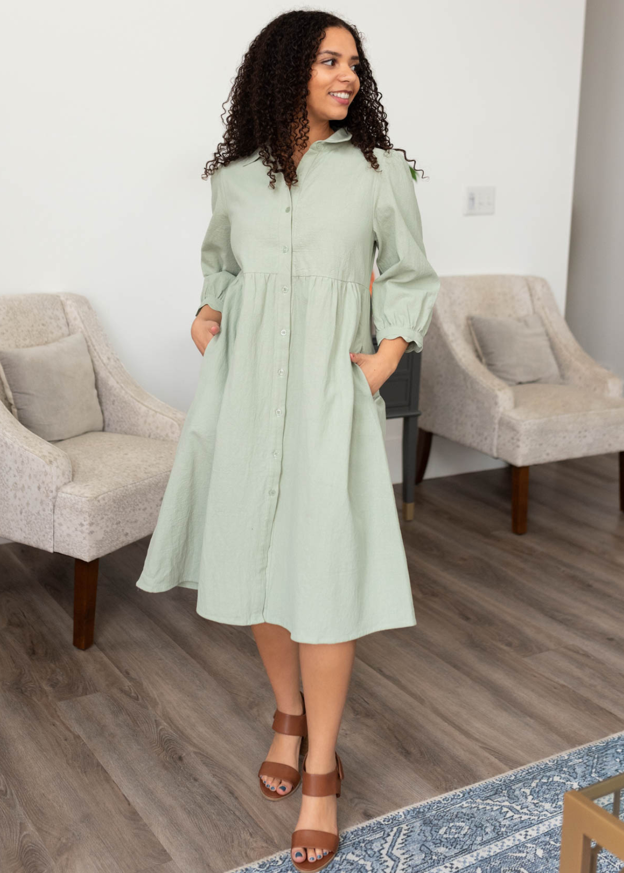 Ellen Sage Button Down Dress