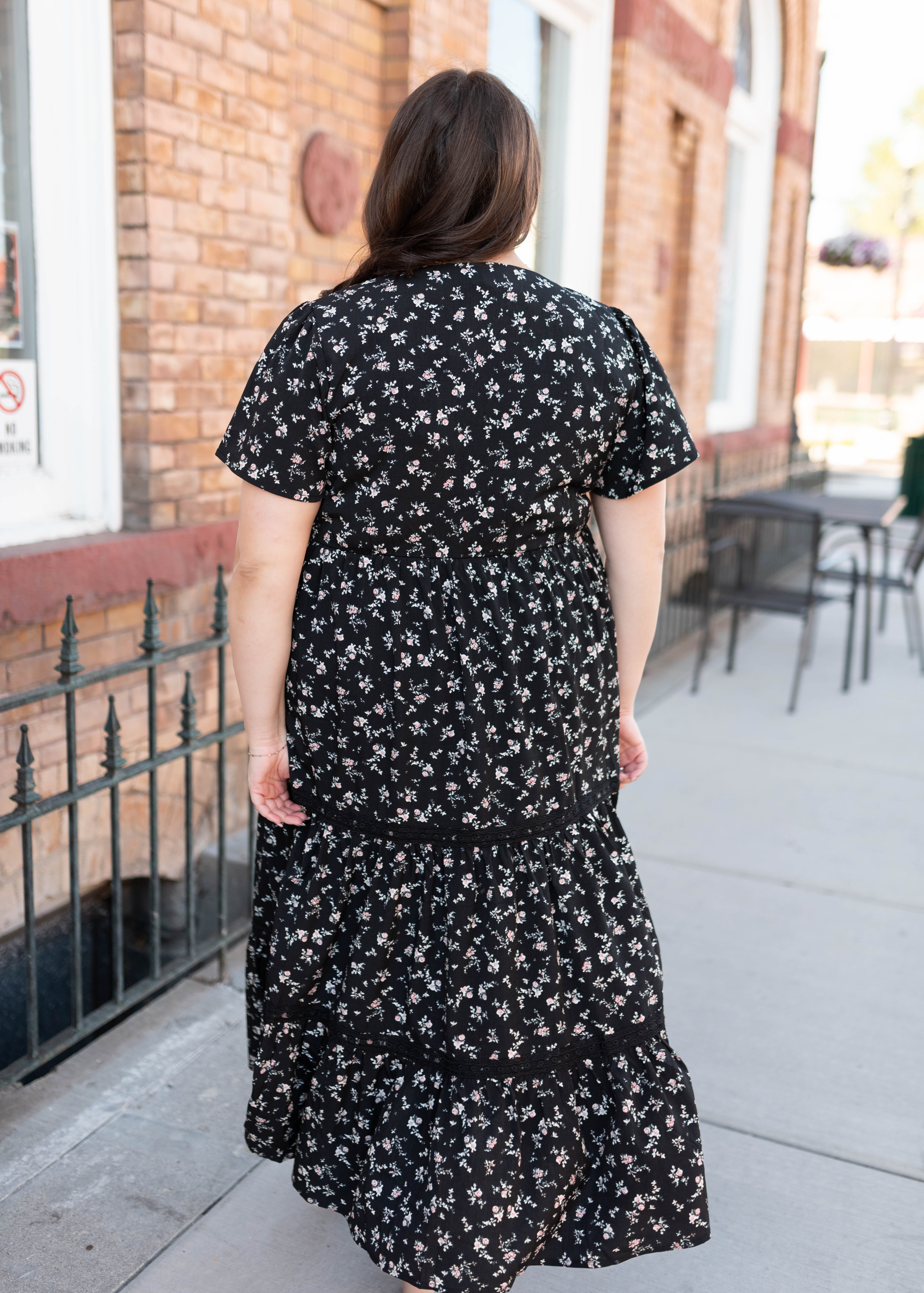 Ellie Black Floral Dress