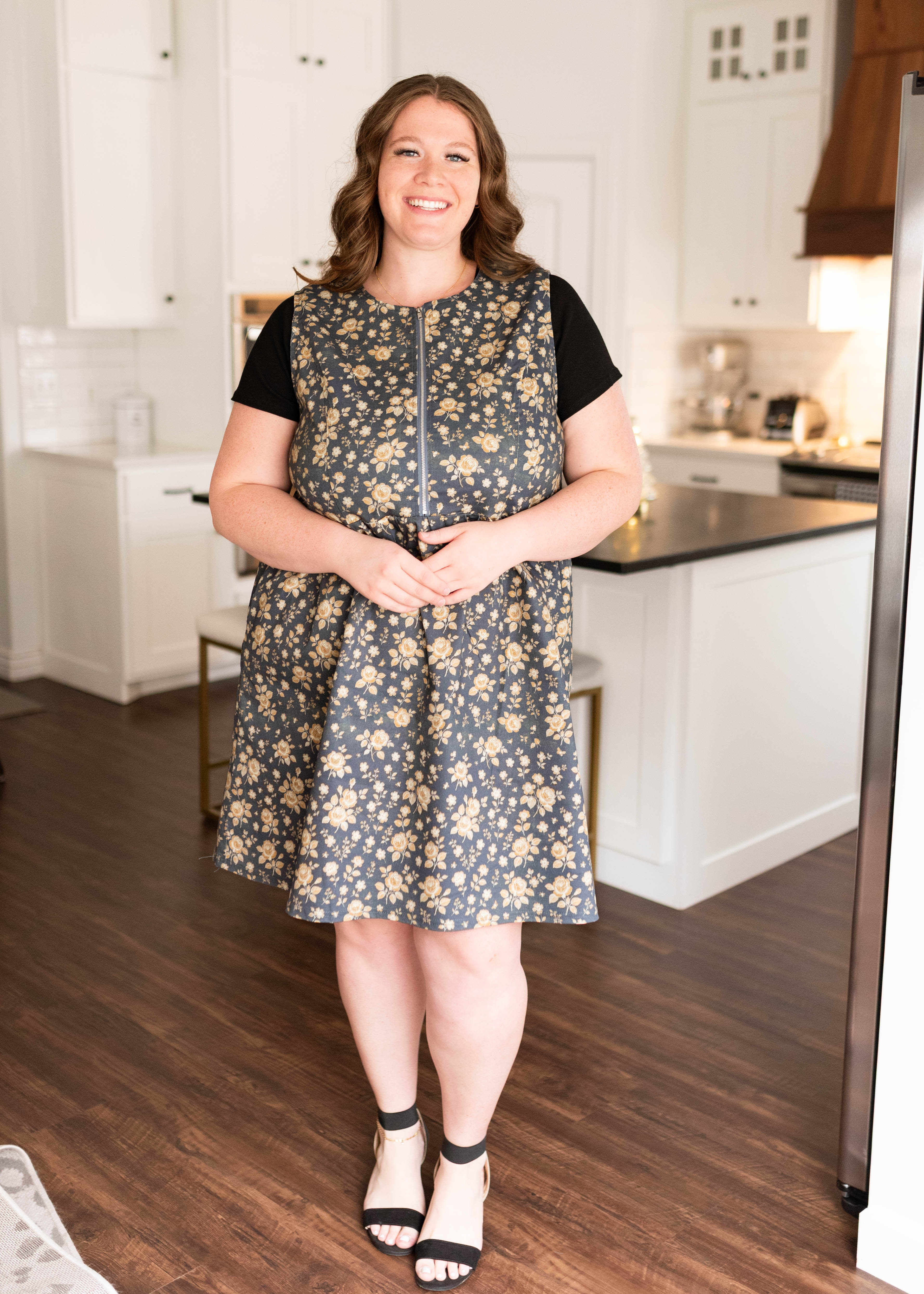 Emery Navy Floral Denim Dress