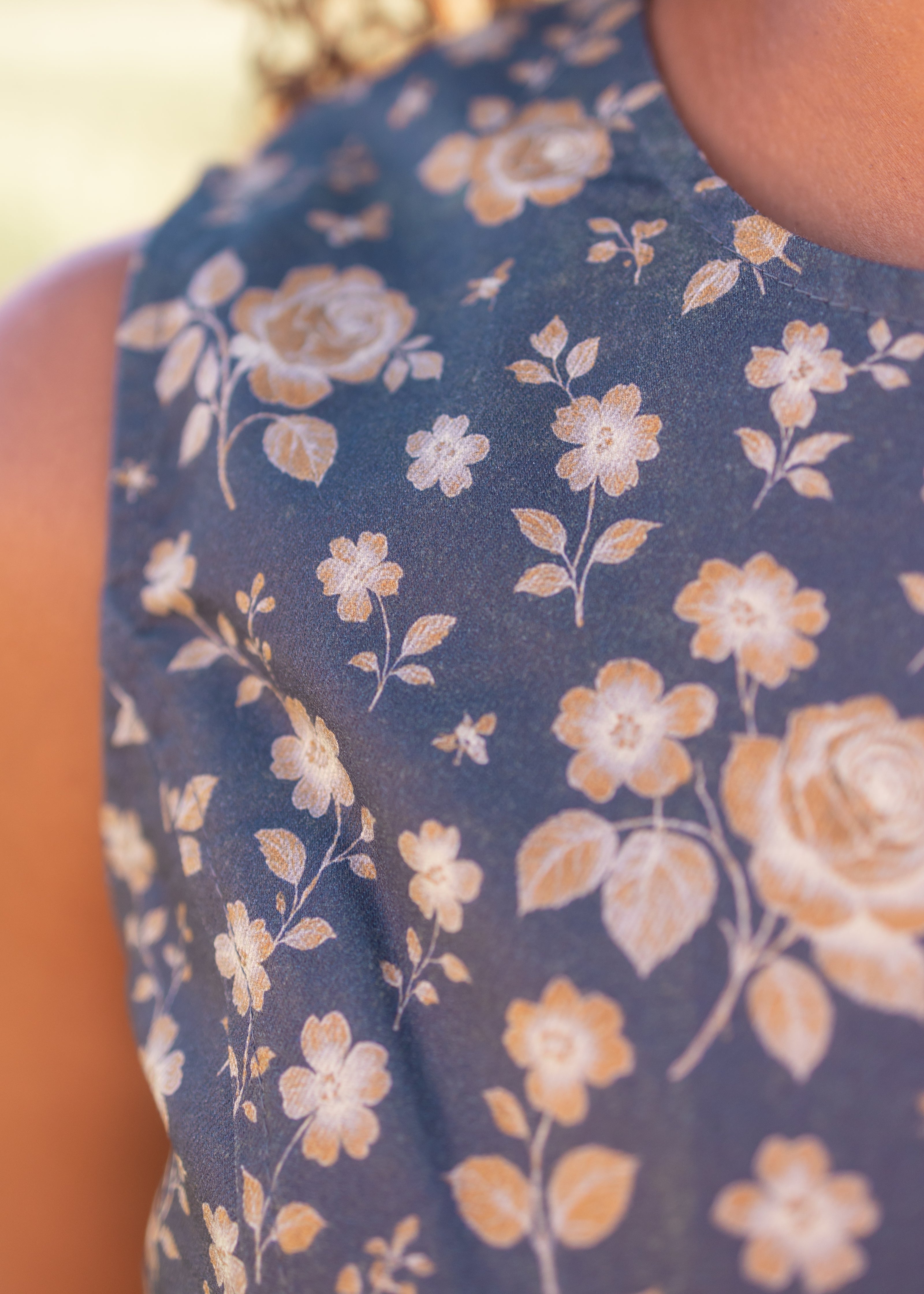 Emery Navy Floral Denim Dress