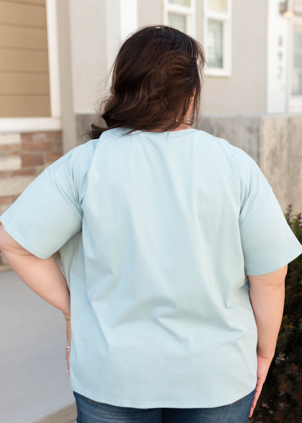 Emily Pale Aqua Patch Tee