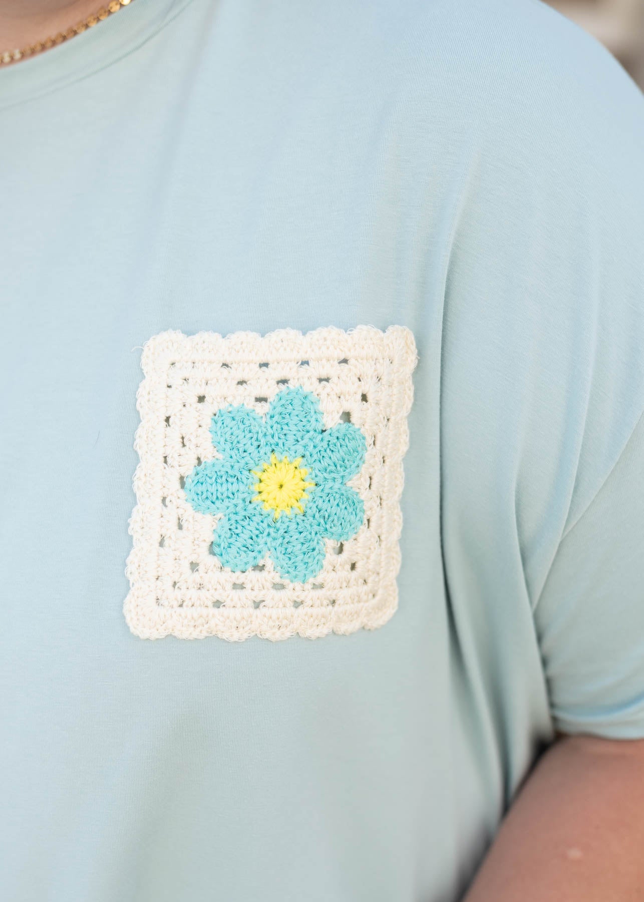 Emily Pale Aqua Patch Tee
