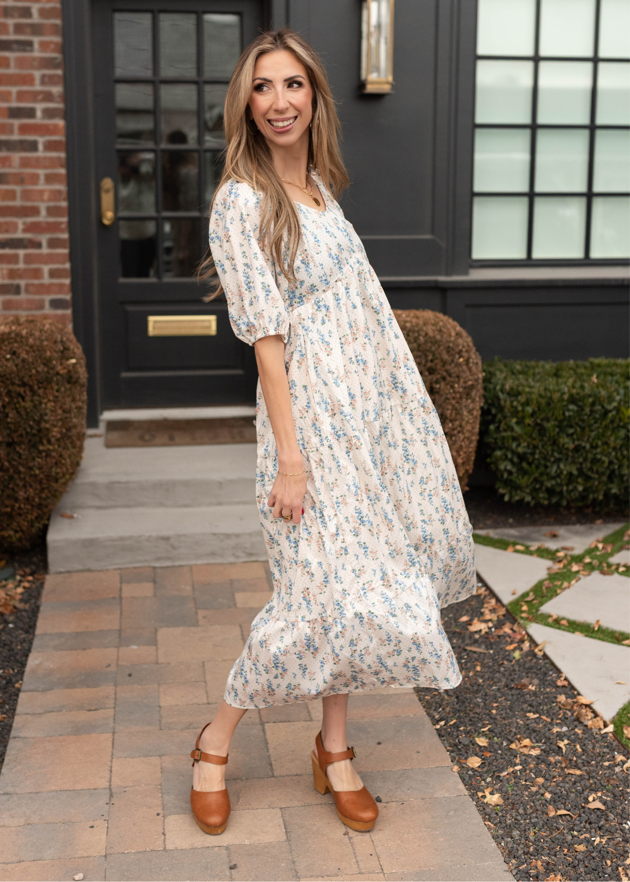 Eva Ivory Floral Dress