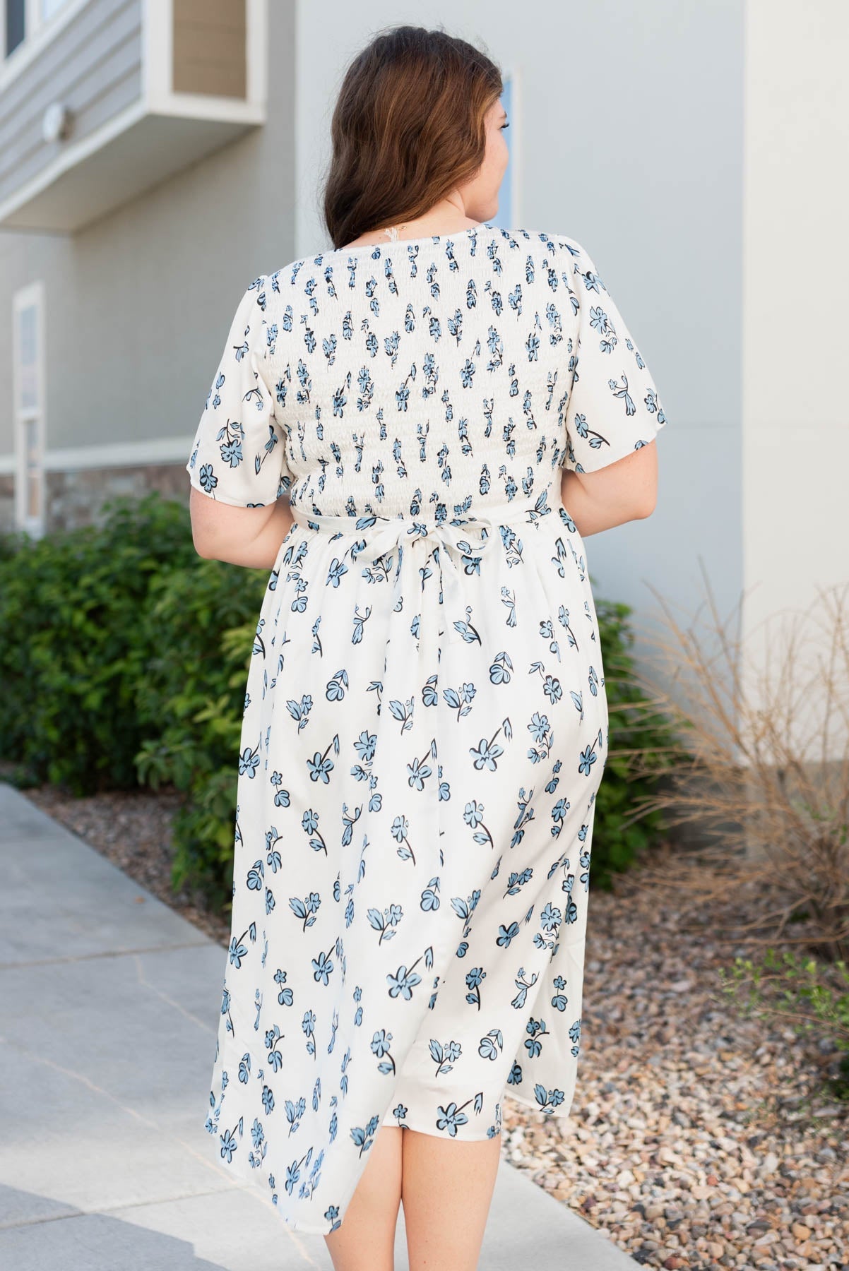Evelyn Blue Floral Dress