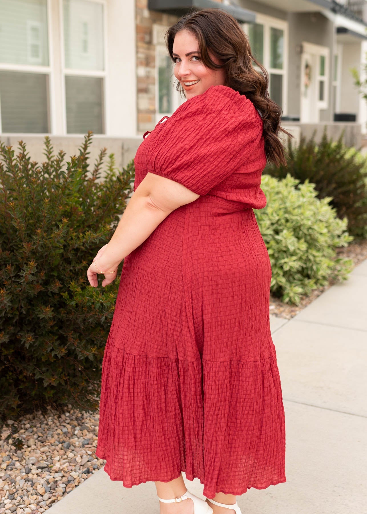 Finley Burgundy Textured Dress
