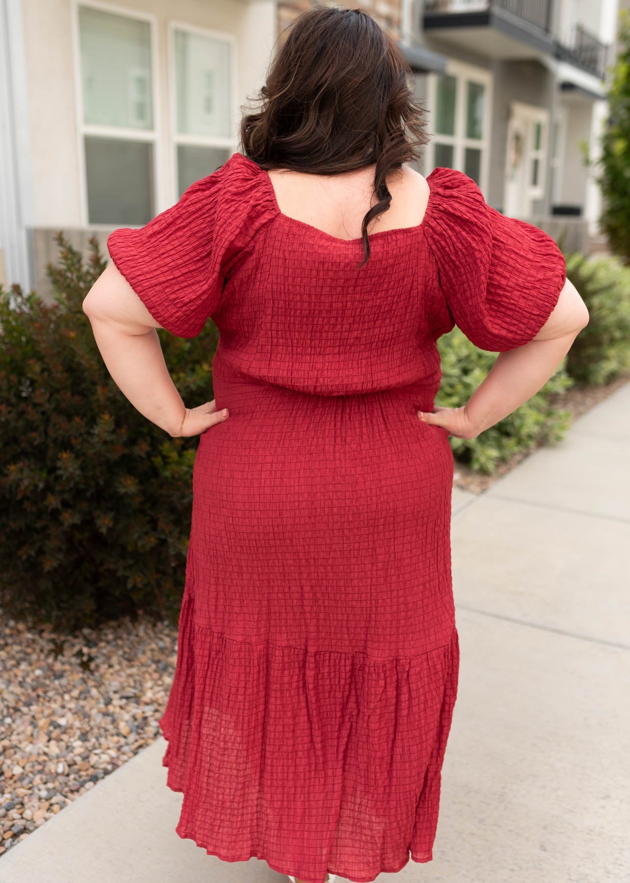 Finley Burgundy Textured Dress