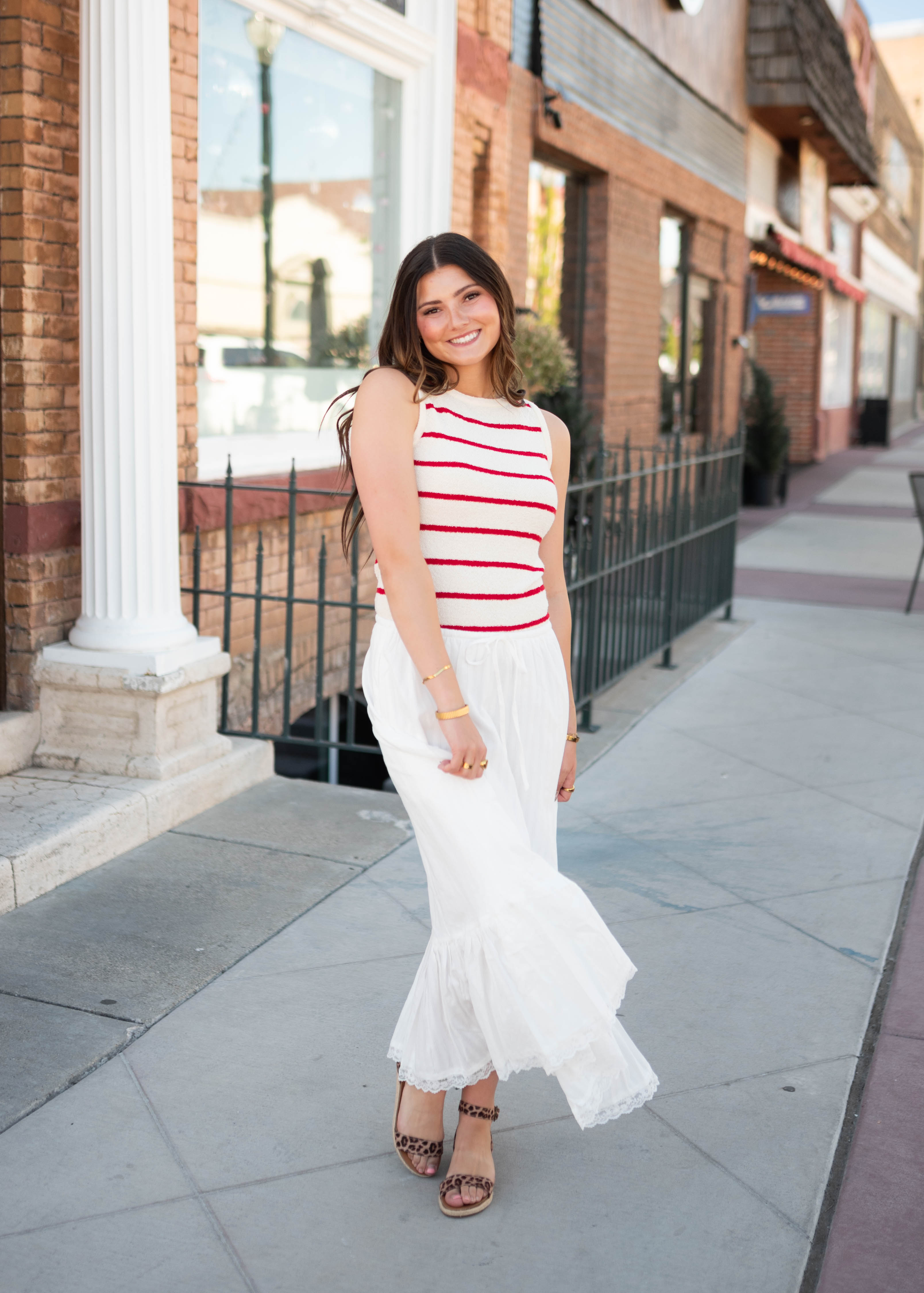 Freya White Tiered Skirt