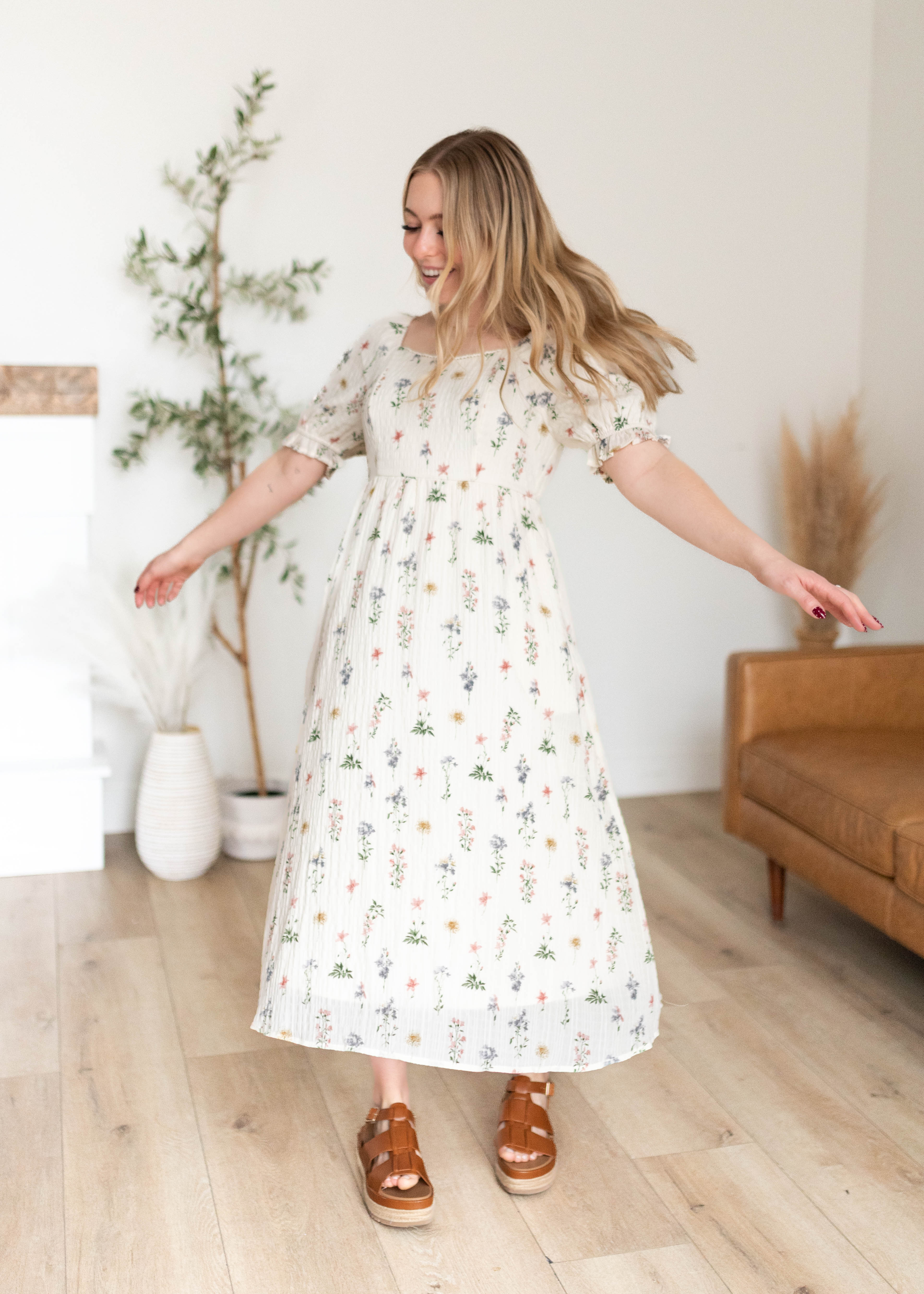 Holland Cream Floral Dress