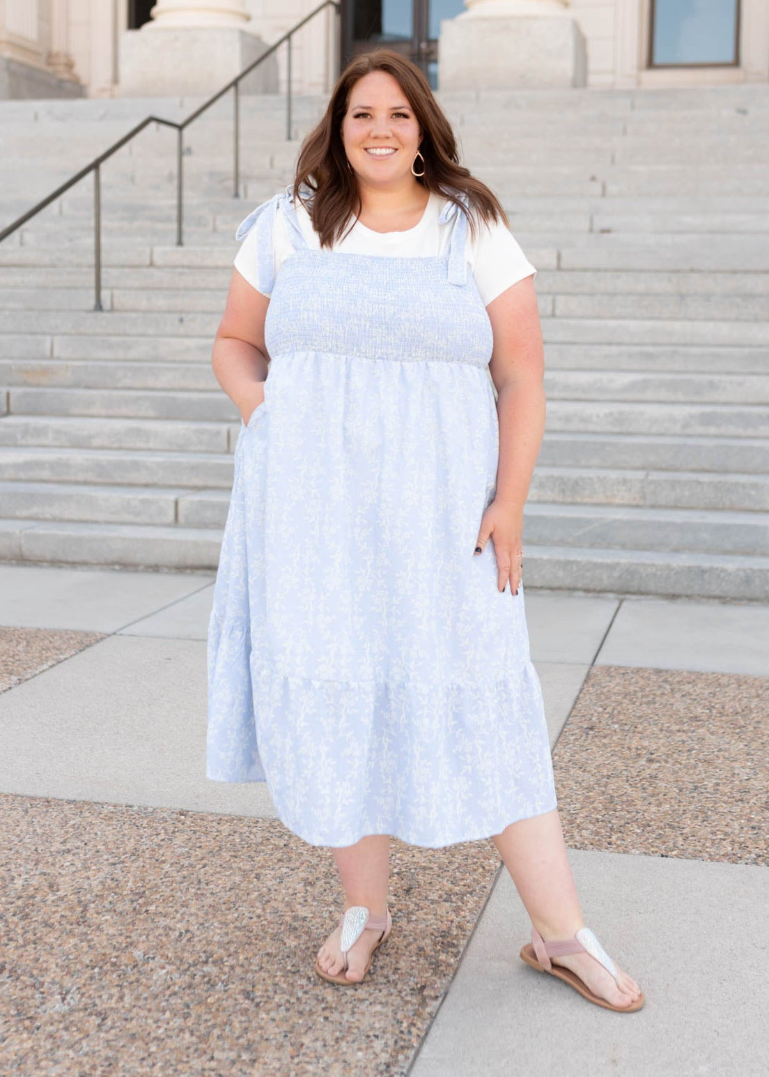 Indiana Blue Embroidered Dress