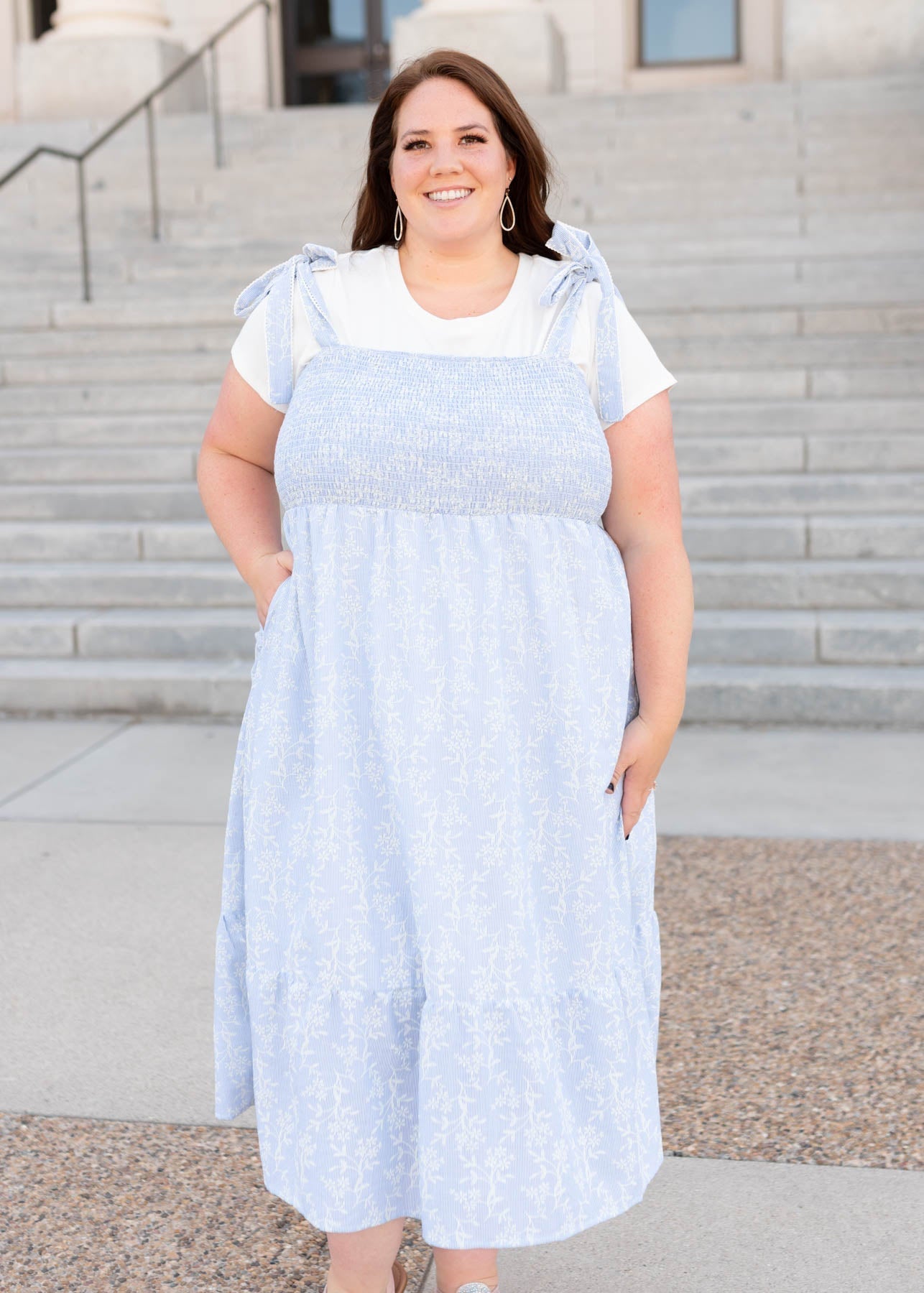 Indiana Blue Embroidered Dress