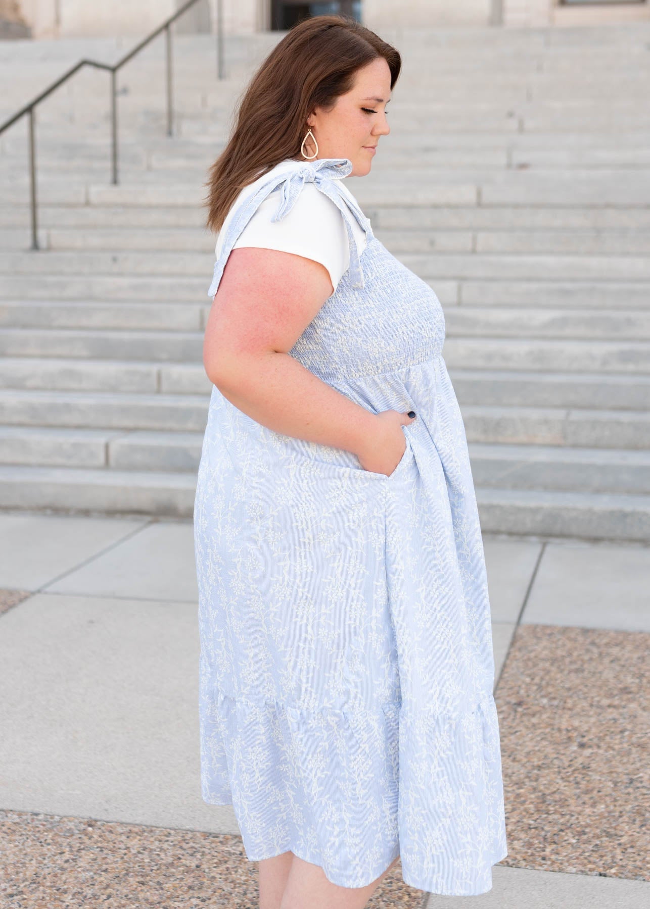 Indiana Blue Embroidered Dress