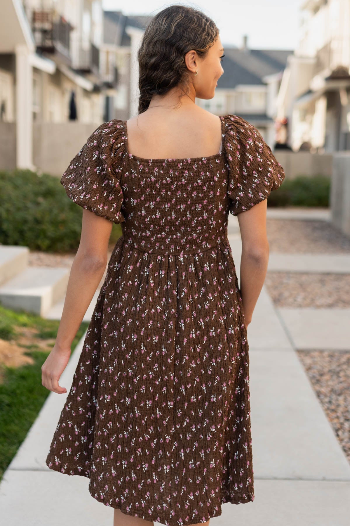 Indie Brown Floral Dress