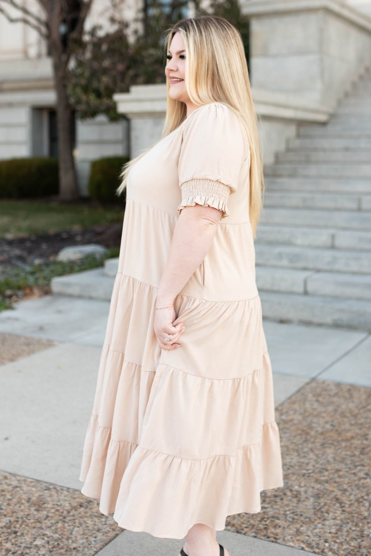 Janessa Tiered Cream Dress