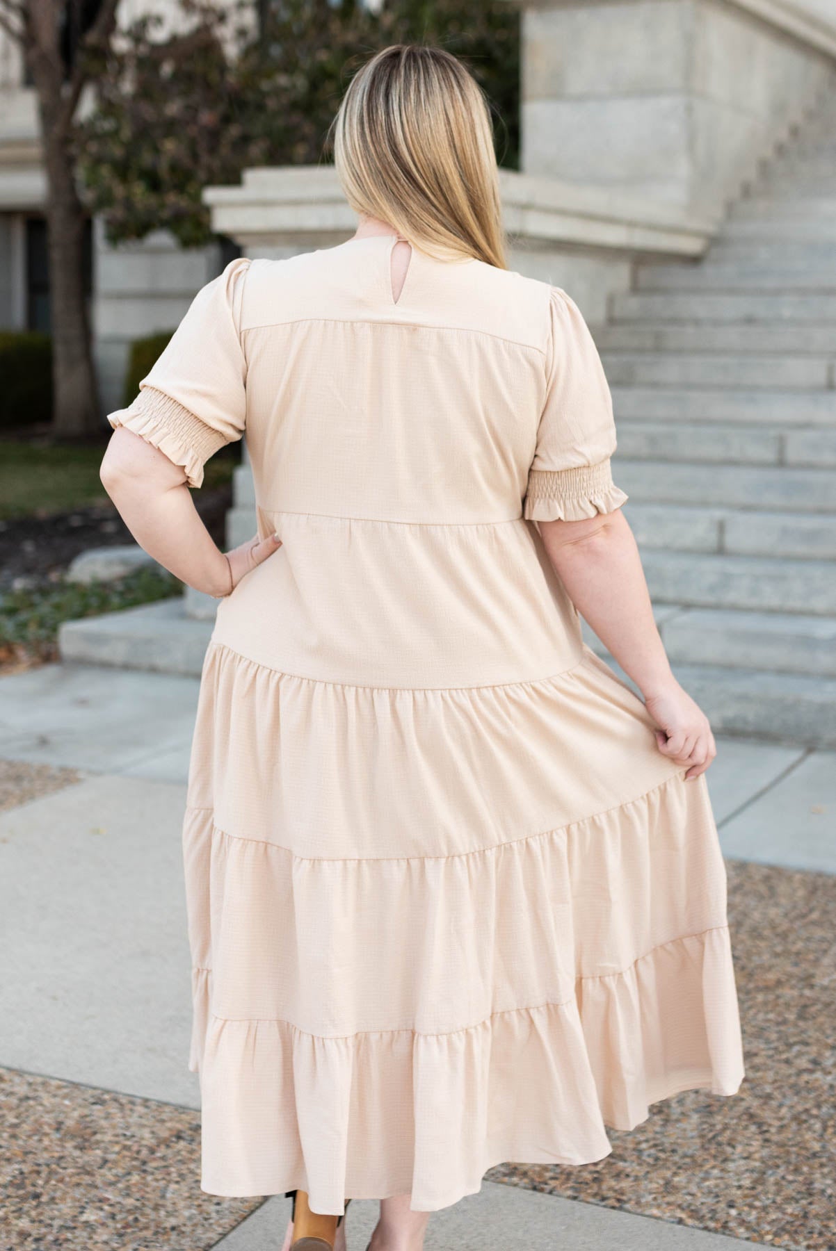 Janessa Tiered Cream Dress