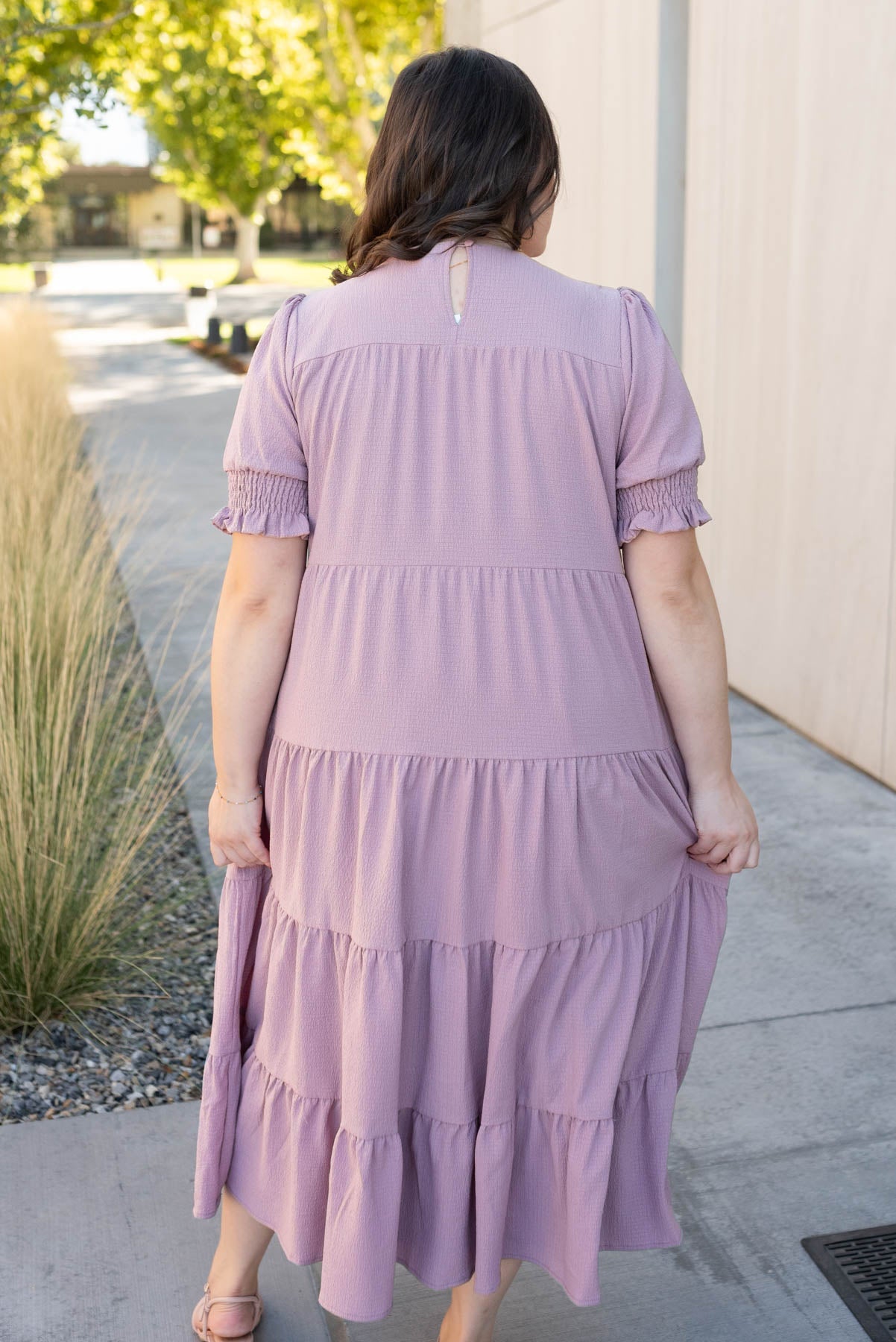 Janessa Tiered Dusty Lilac Dress