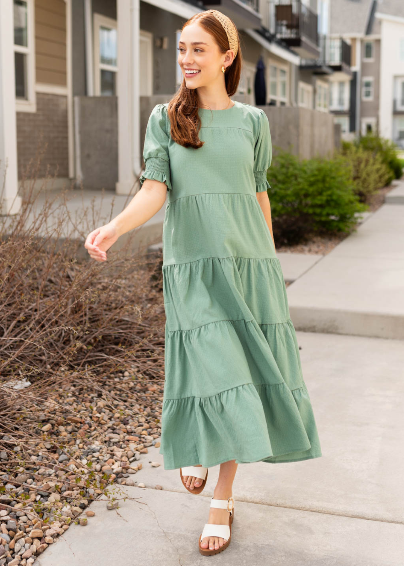 Janessa Deep Sage Dress