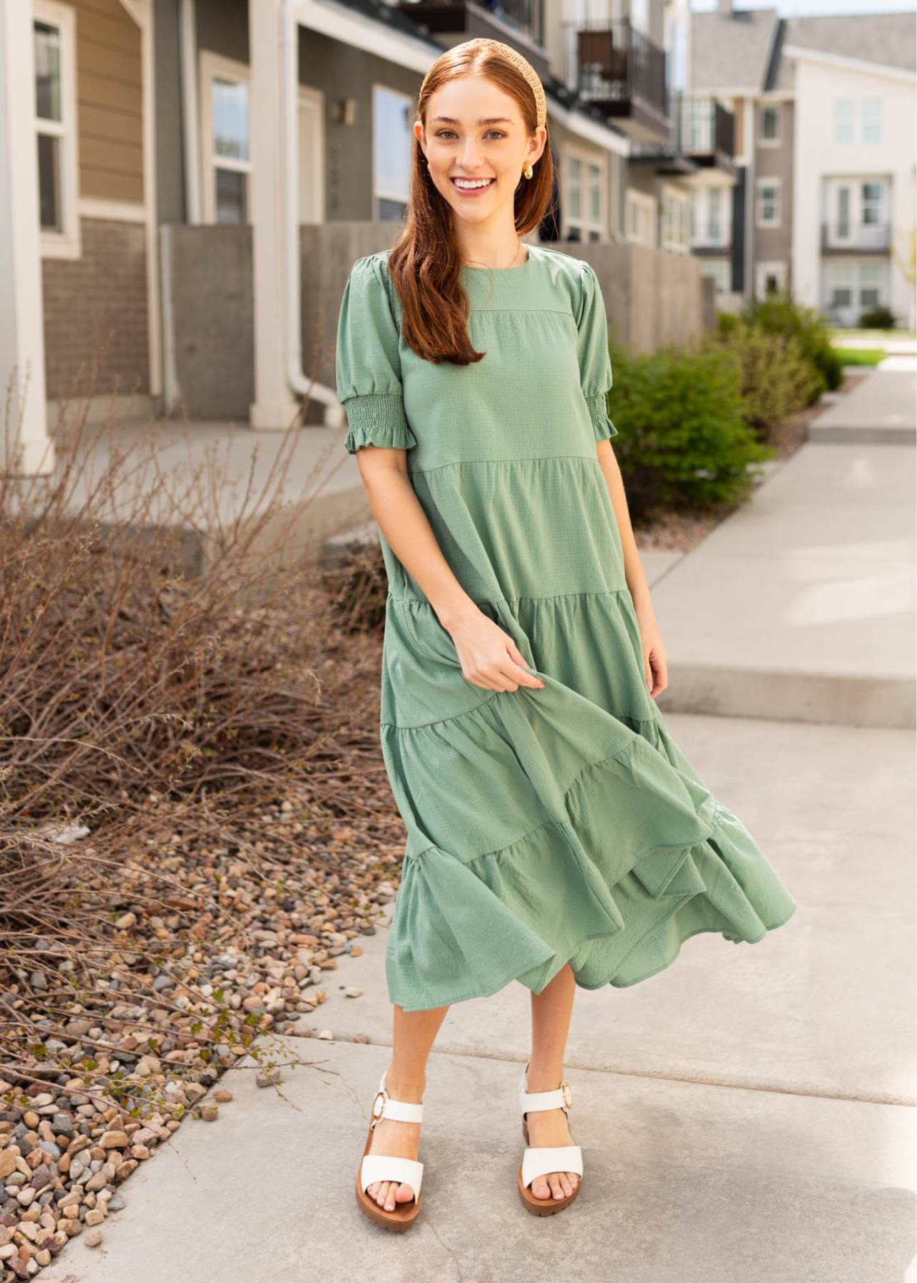 Janessa Deep Sage Dress