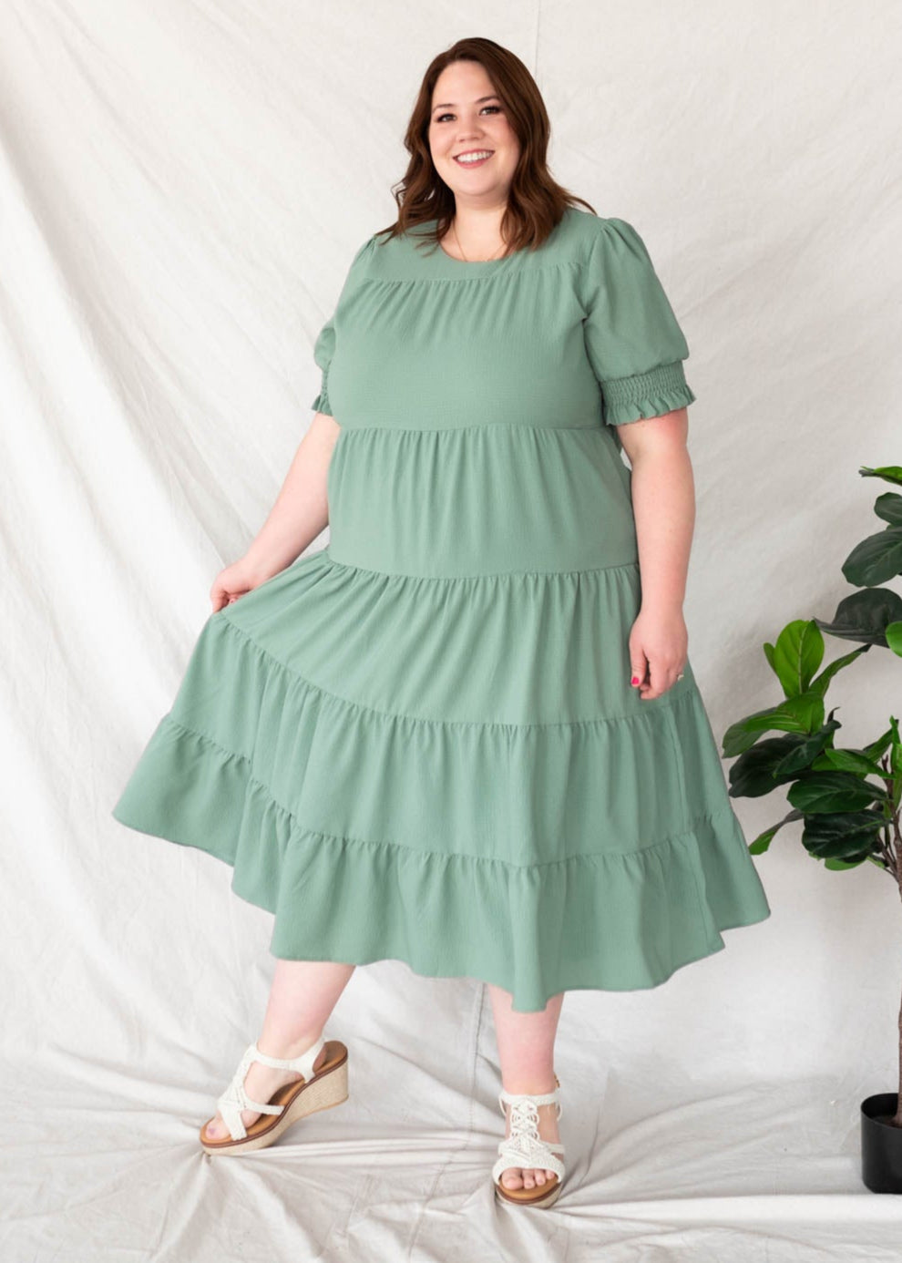 Janessa Deep Sage Dress