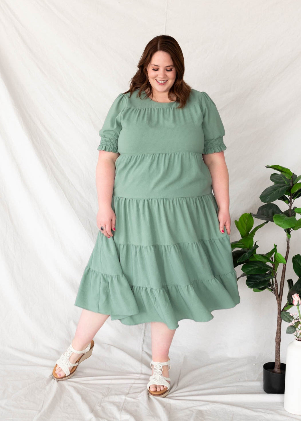 Janessa Deep Sage Dress