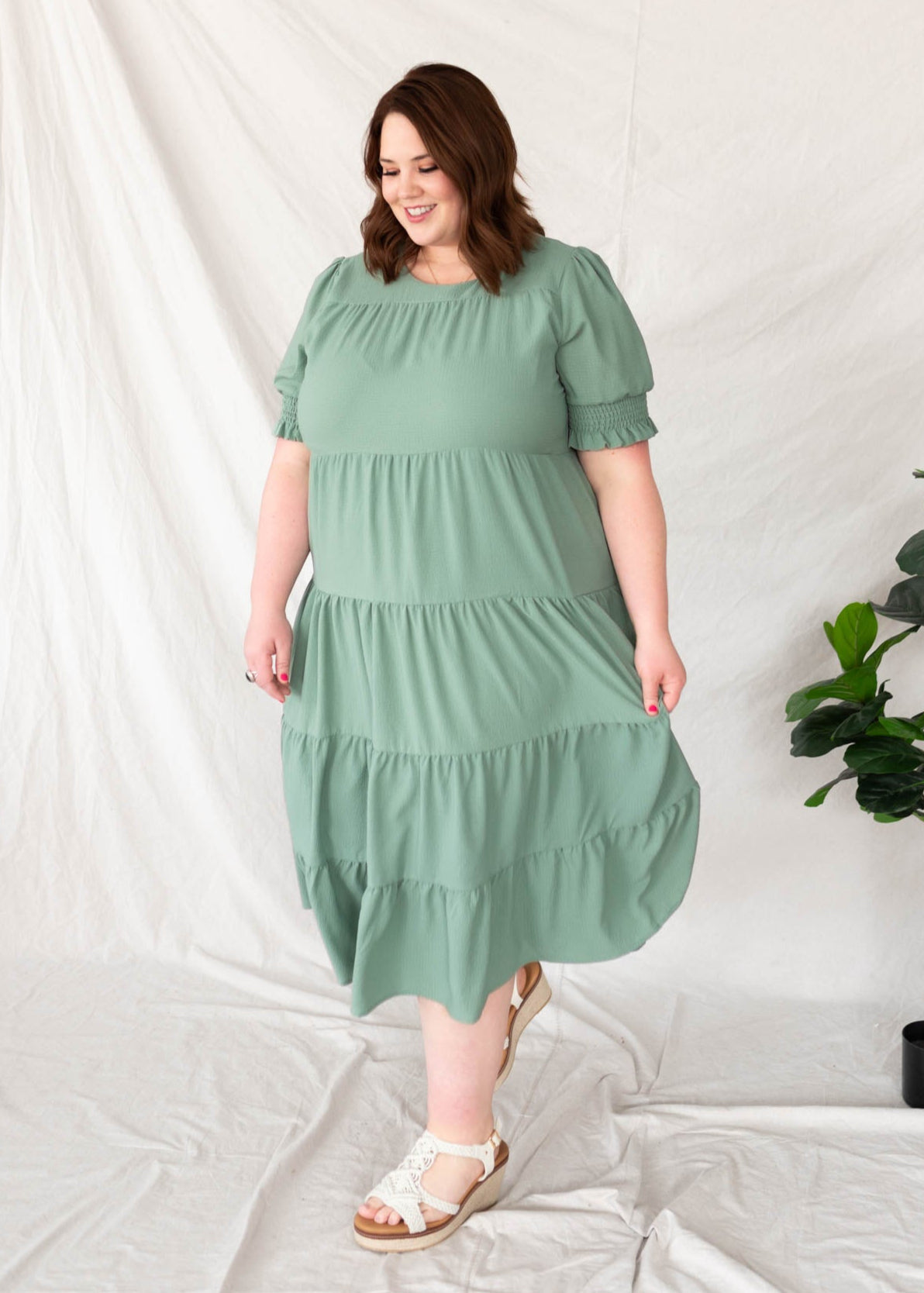 Janessa Deep Sage Dress