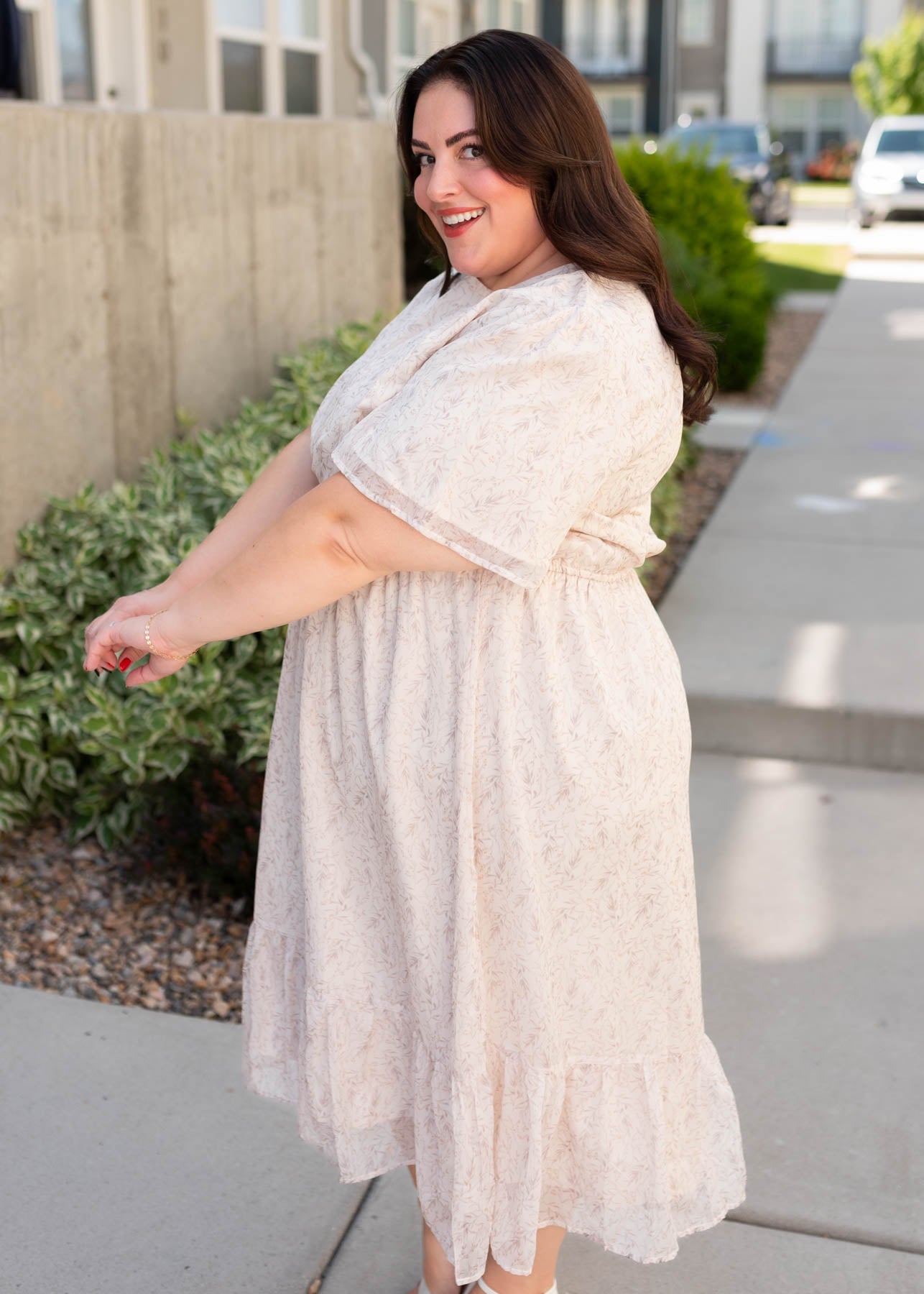 Jasmine Beige Floral Dress