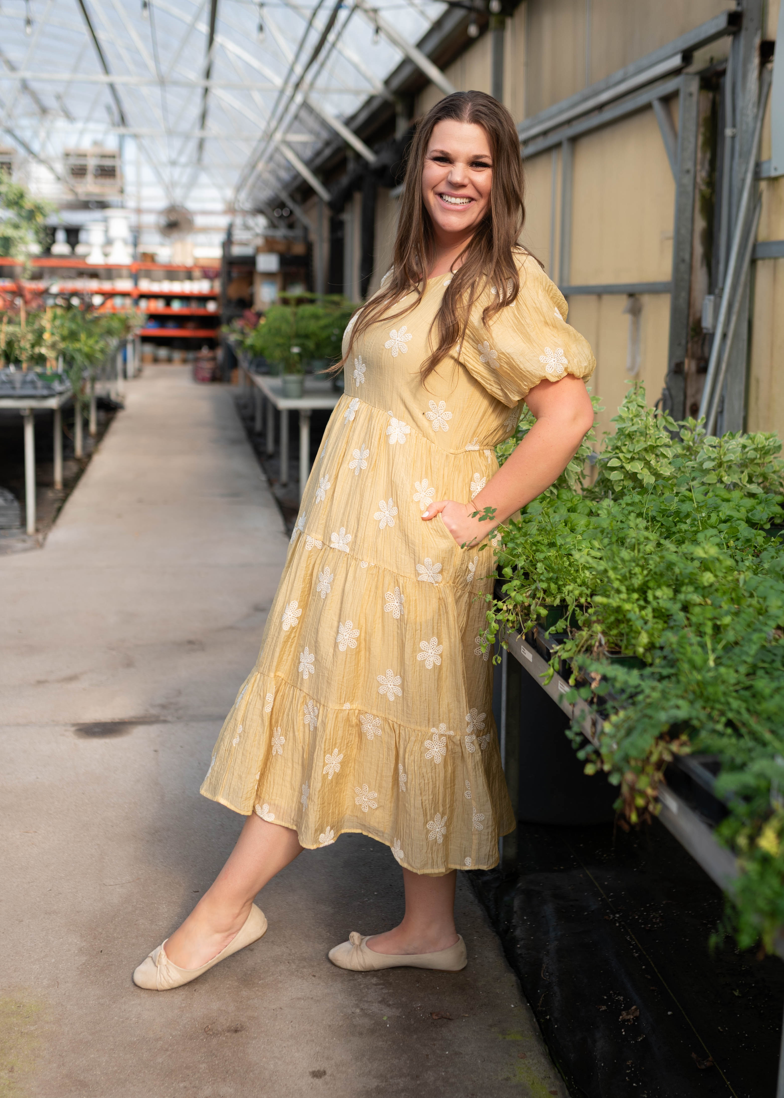 Jayla Yellow Embroidered Dress