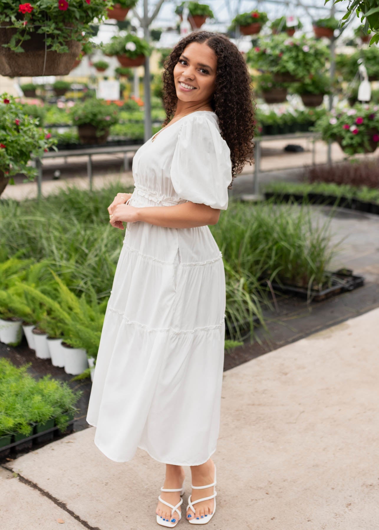 Joanne Ivory V Neck Dress