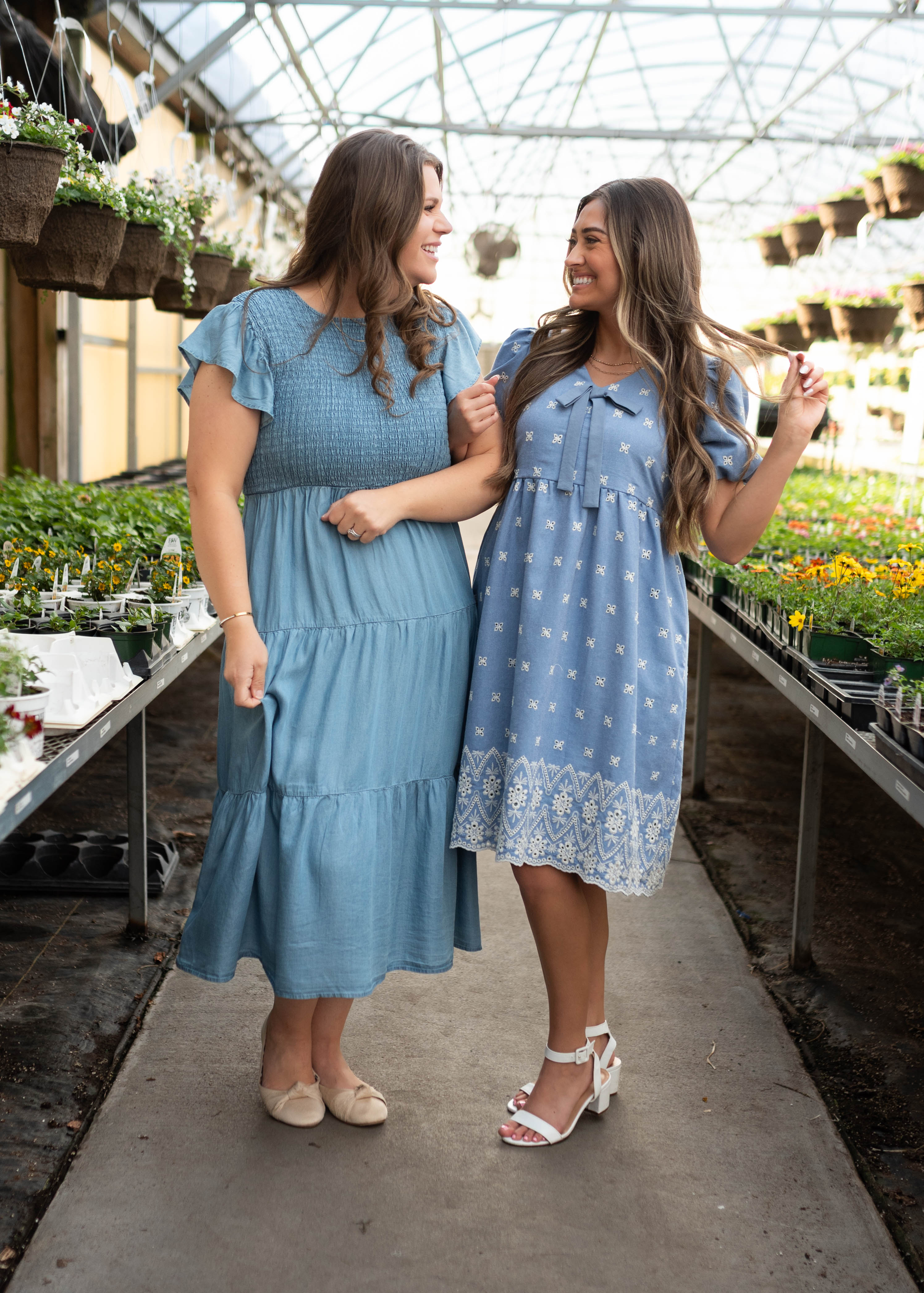 Jordyn Blue Eyelet Dress