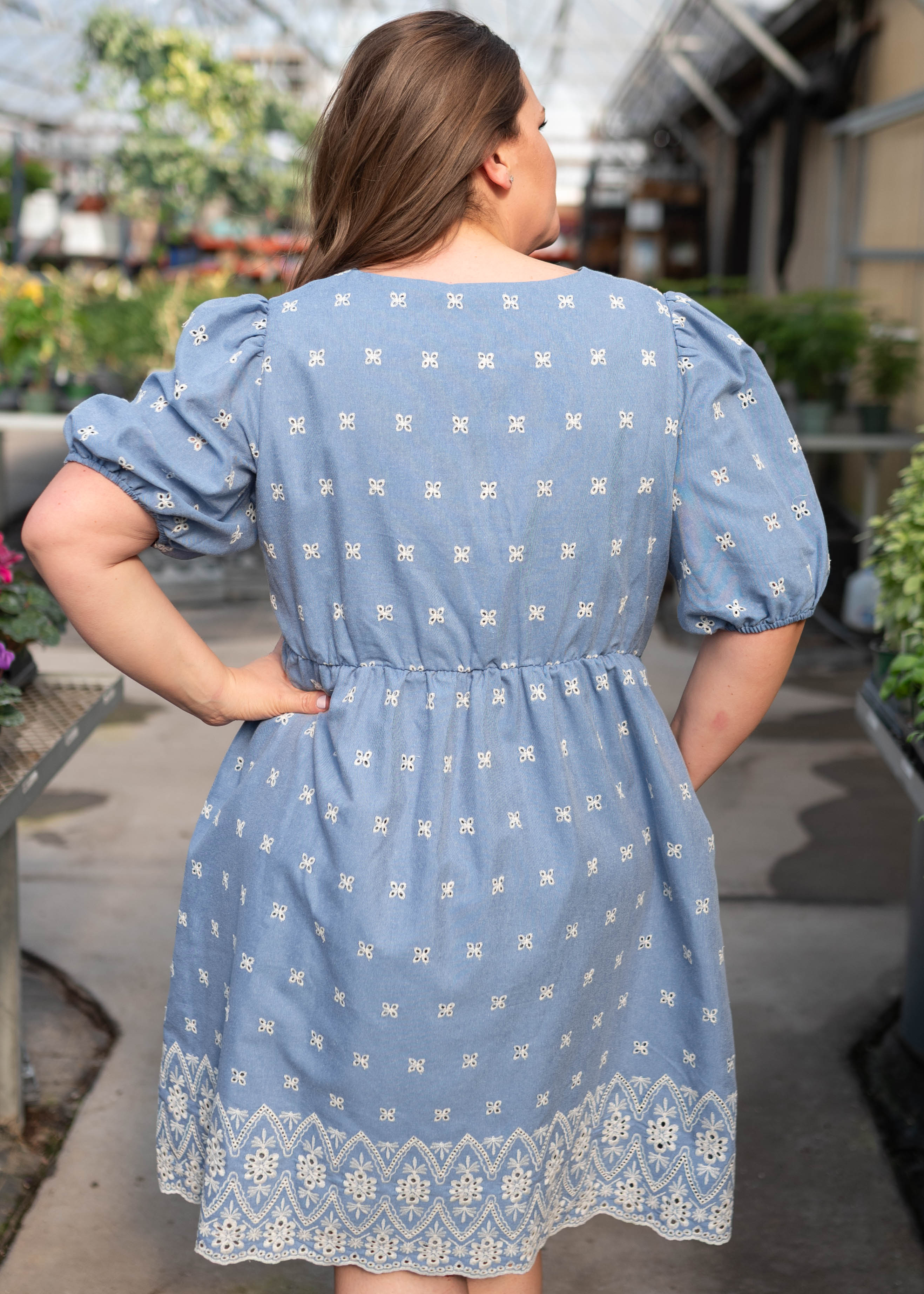 Jordyn Blue Eyelet Dress