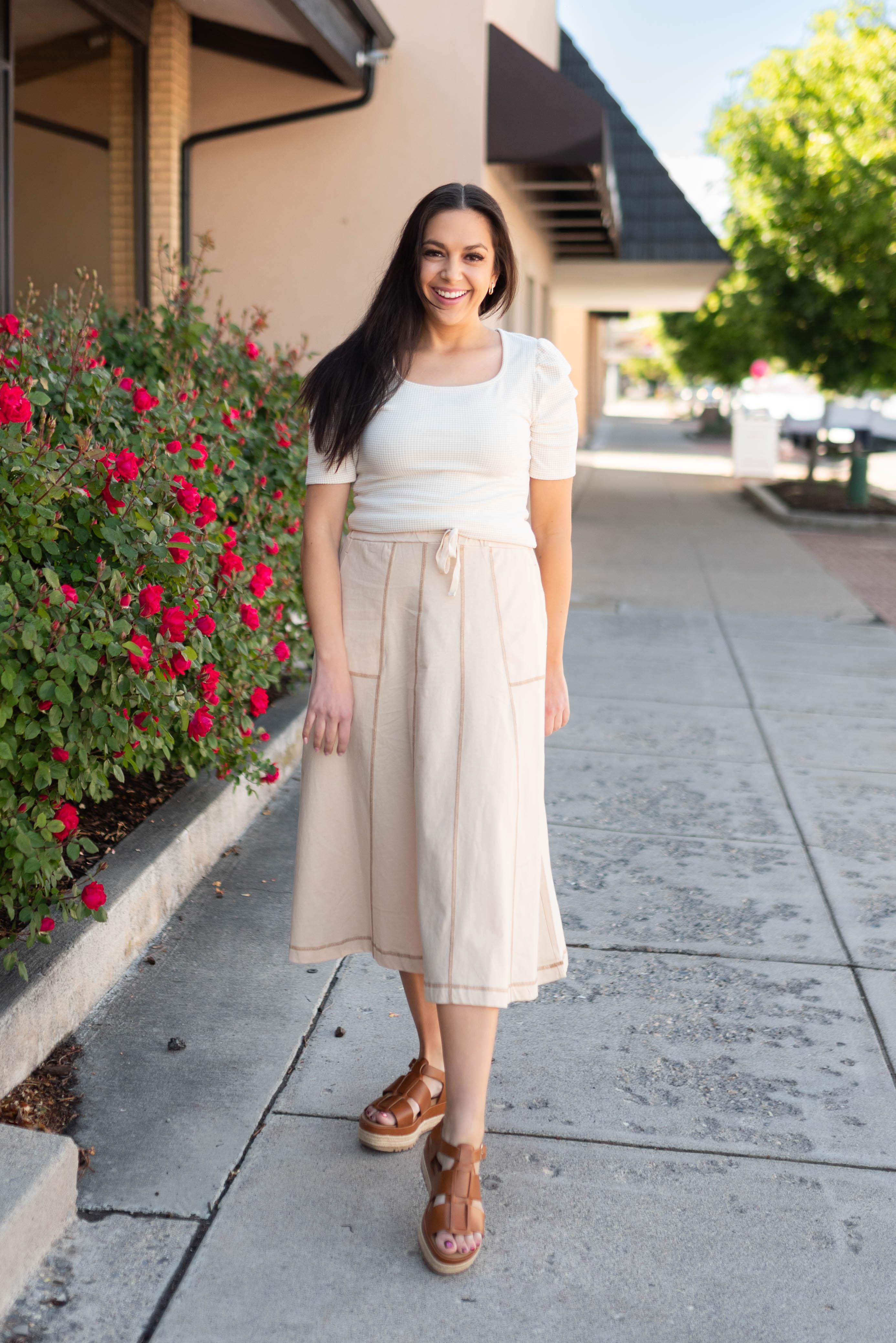 Juliet Cream Casual Skirt