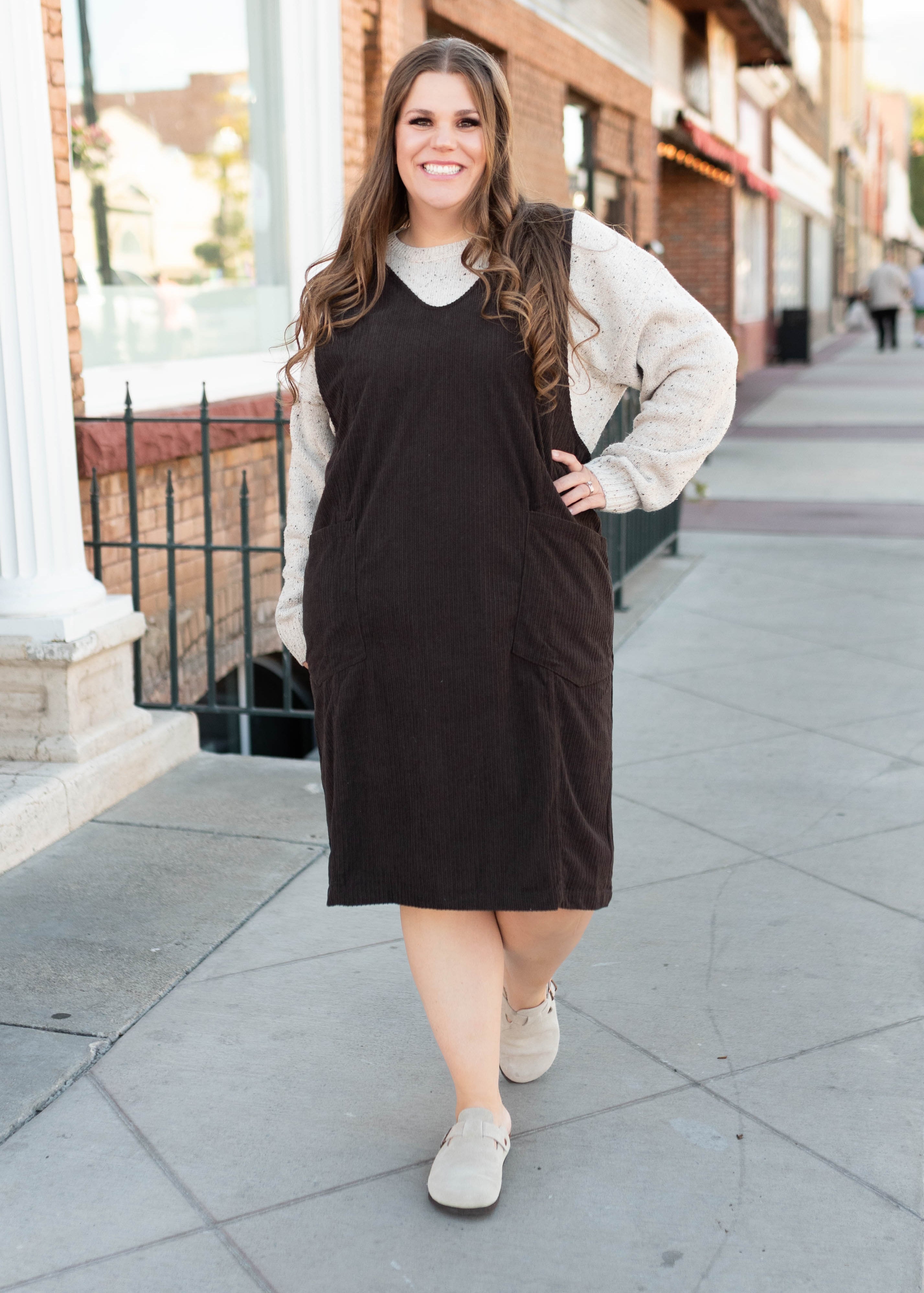 Katy Brown Corduroy Overall Dress