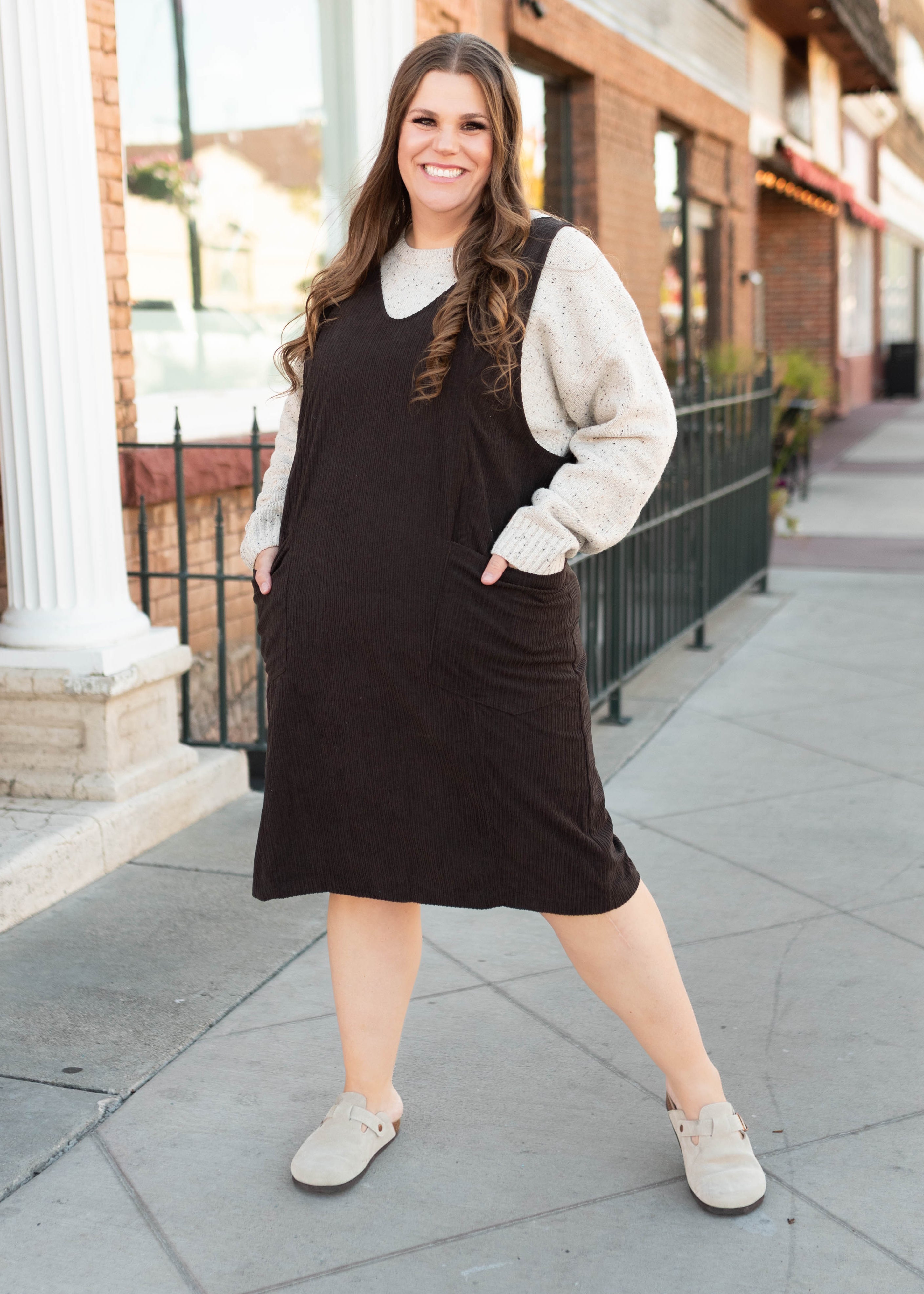 Katy Brown Corduroy Overall Dress
