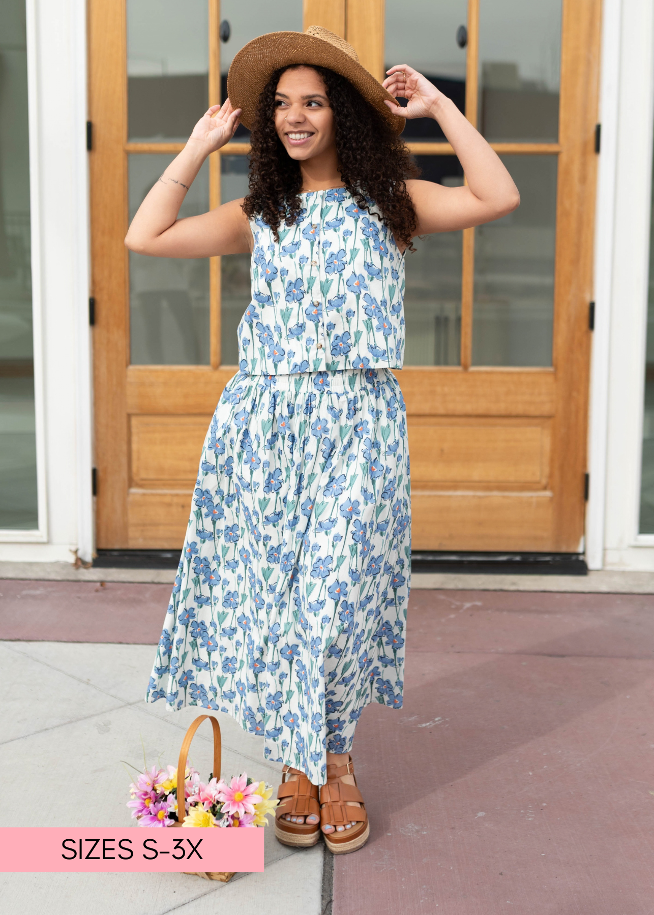 Kenna Blue Floral Sleeveless Top