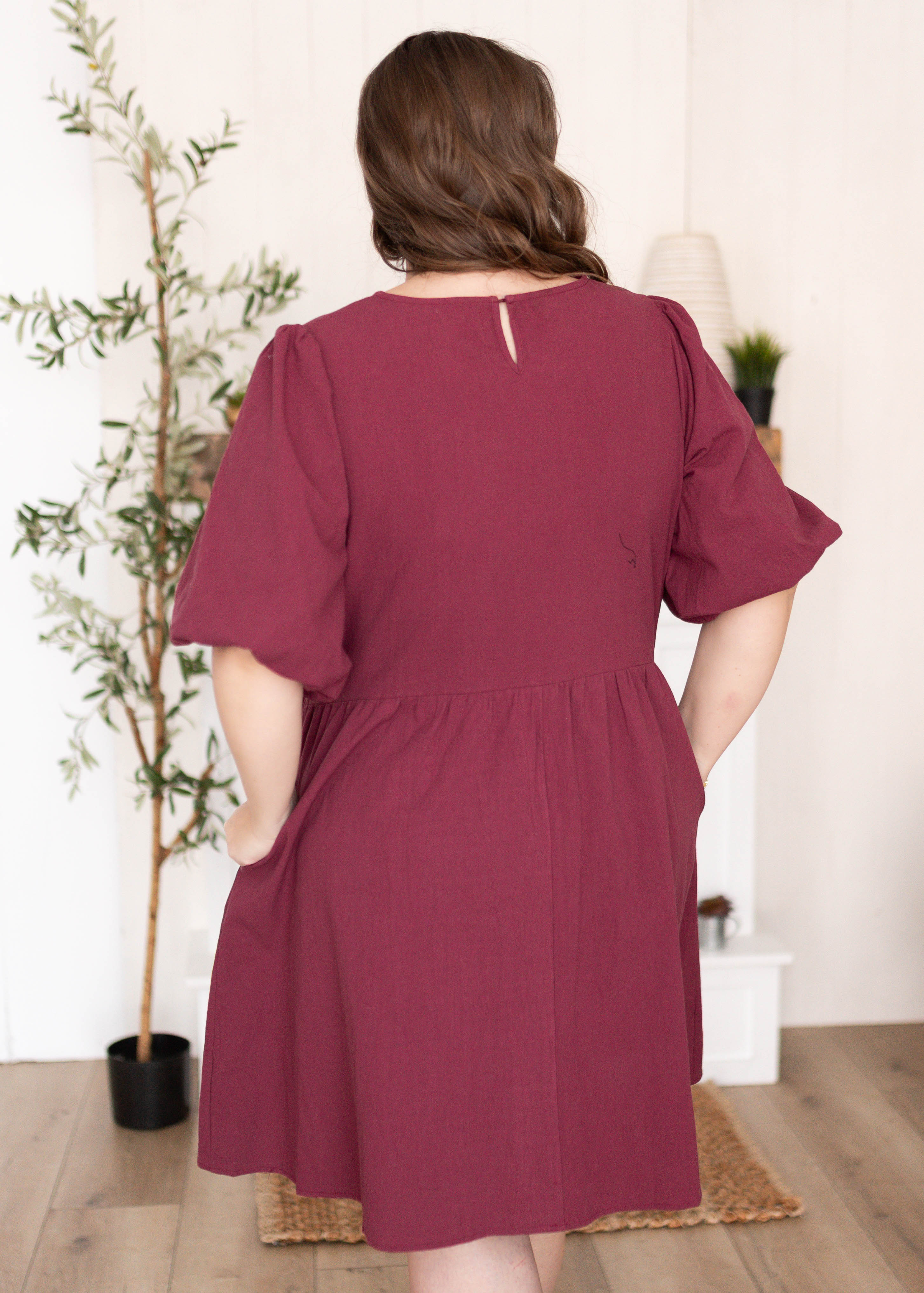 Kiara Wine Floral Dress