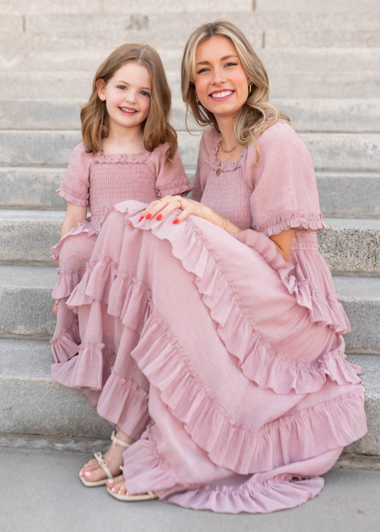 Korin Pink Ruffle Tiered Dress